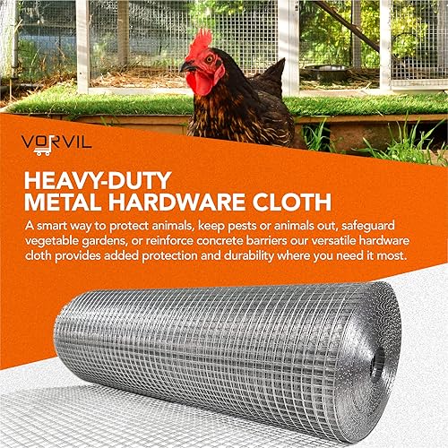 Miniatura 4 de Paño de hardware galvanizado de 12 pulgada, rollo de 36 pulgadas x 50 pies, rollo de malla de alambre galvanizado sumergido en caliente, alambre