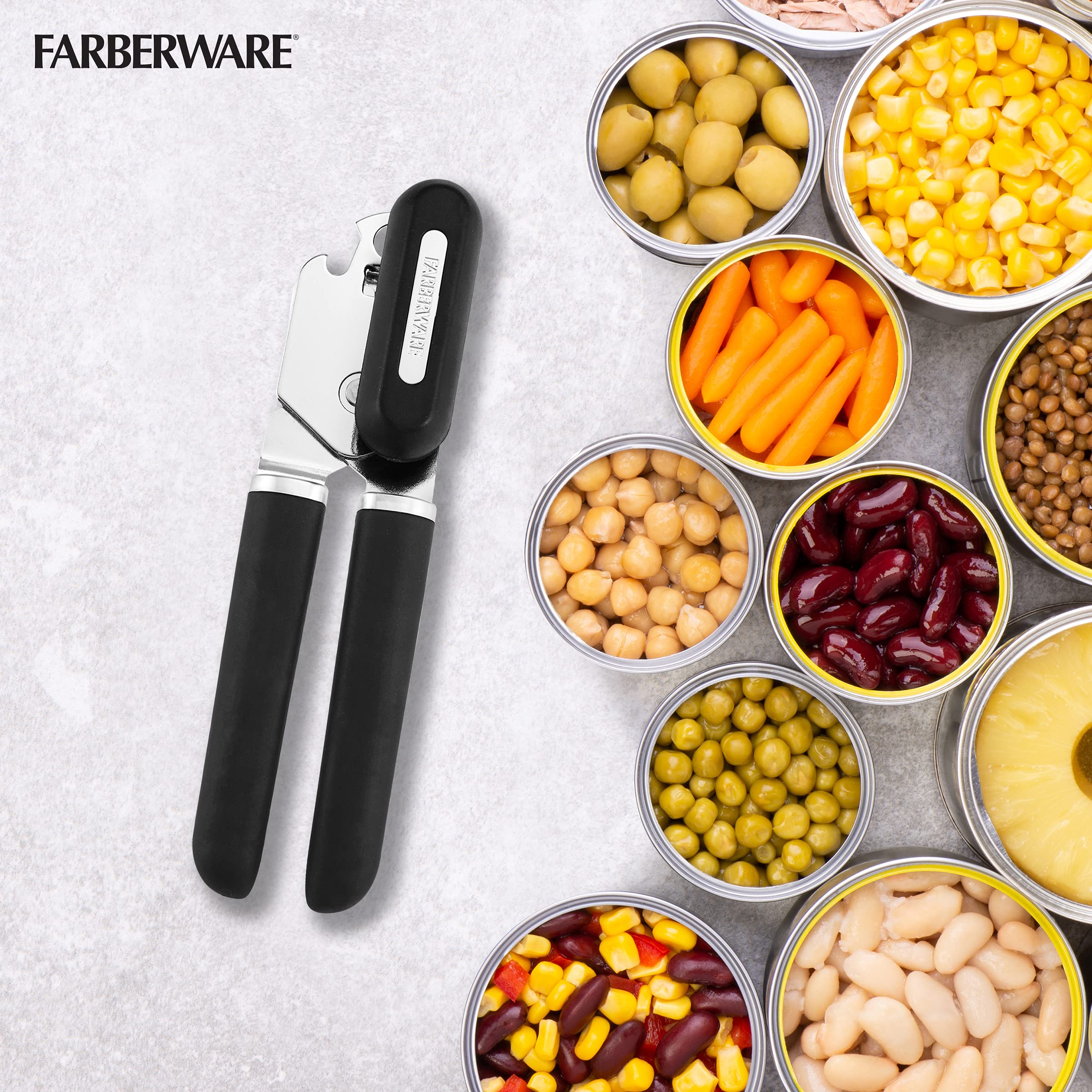 Farberware Pro Soft Knauf und Griff Dosenöffner und Flaschenöffner, schwarz