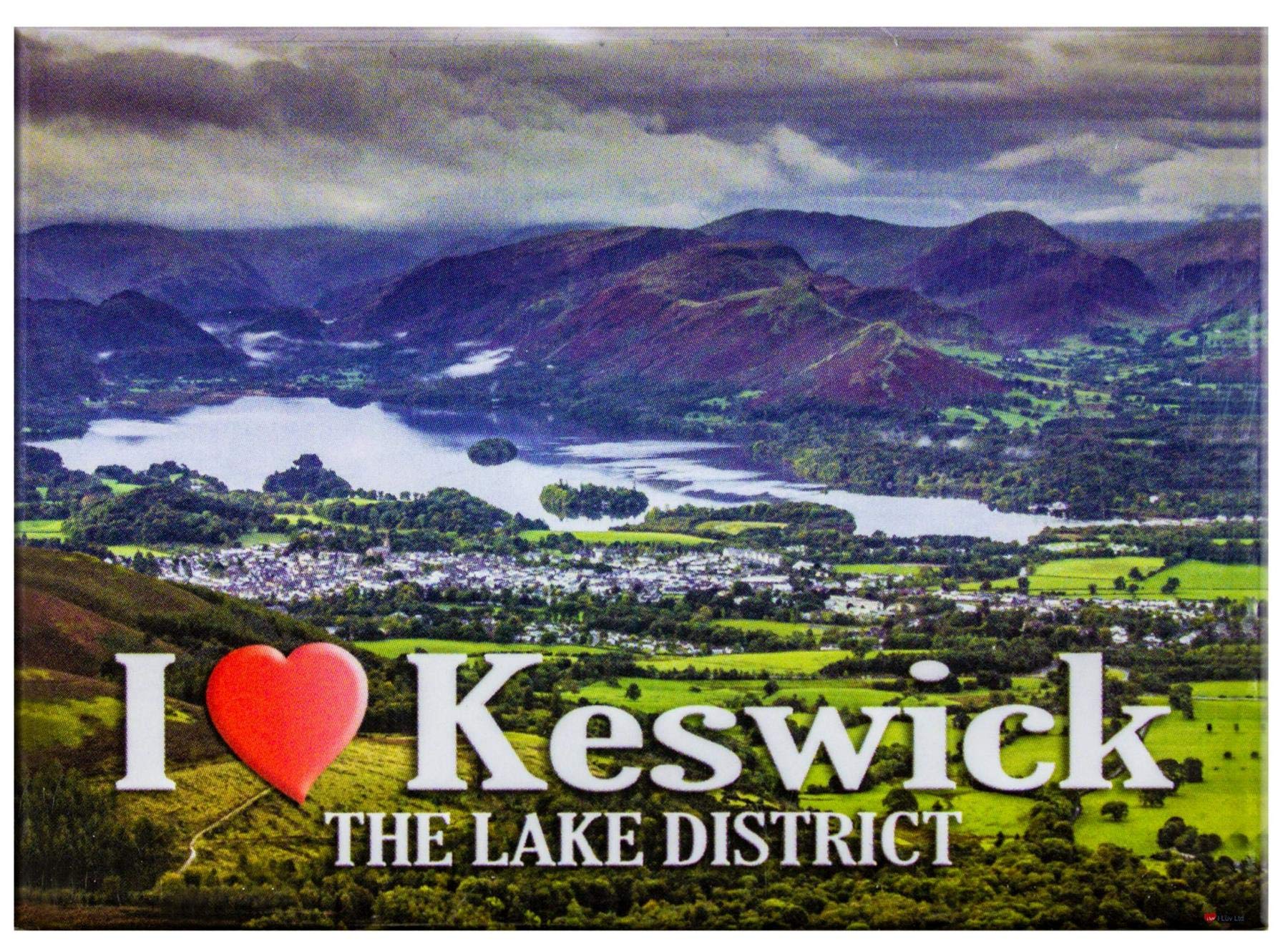 I Love Keswick The Lake District Metallic Fridge Magnet