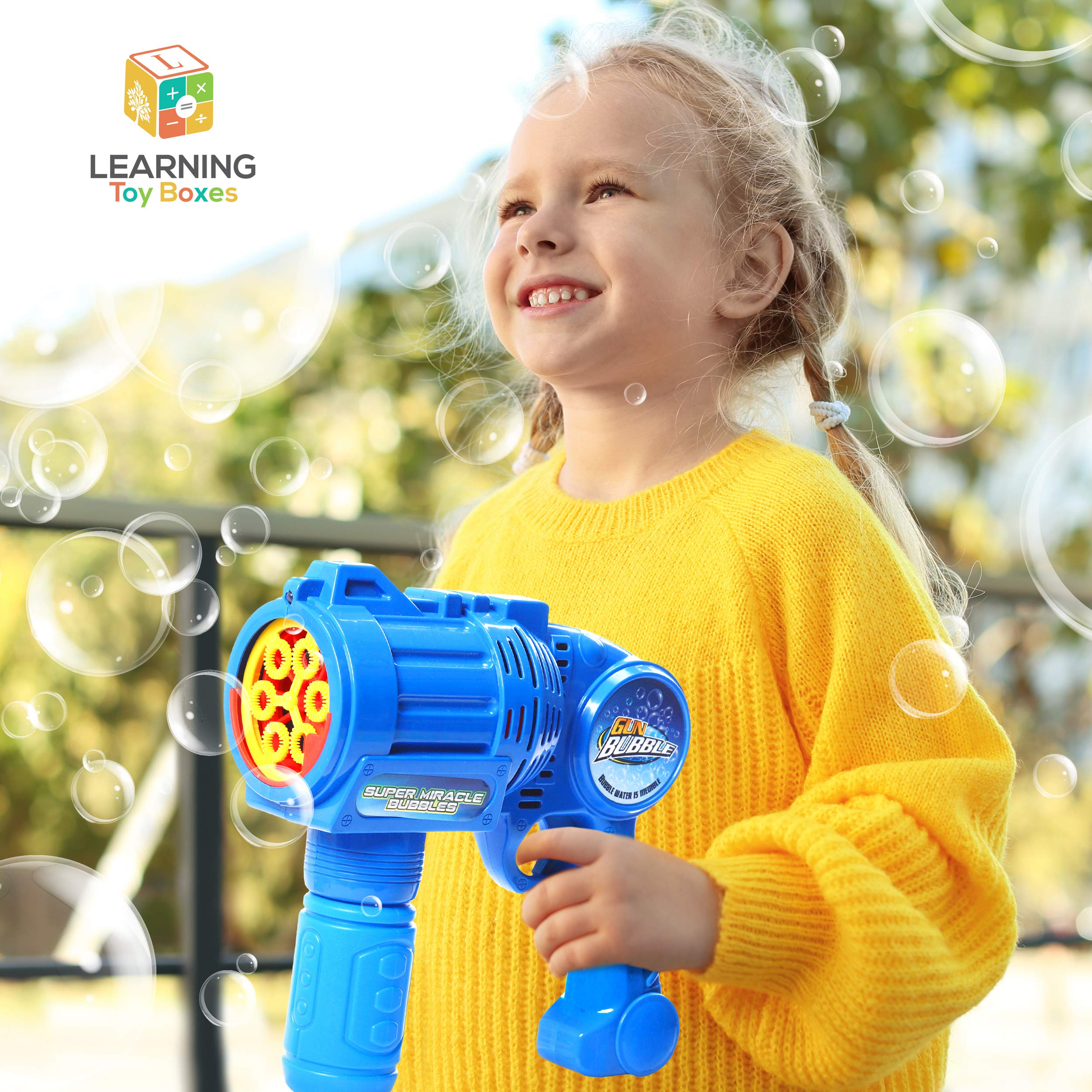 2 Set MAX Bubble Gun Blaster Toy with Extreme Bubble Blowing Safe