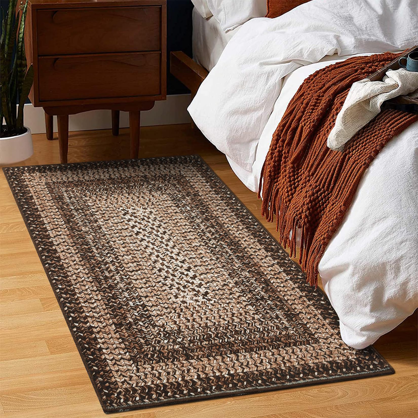 RUGSREAL 2x3 Braided Print Rug