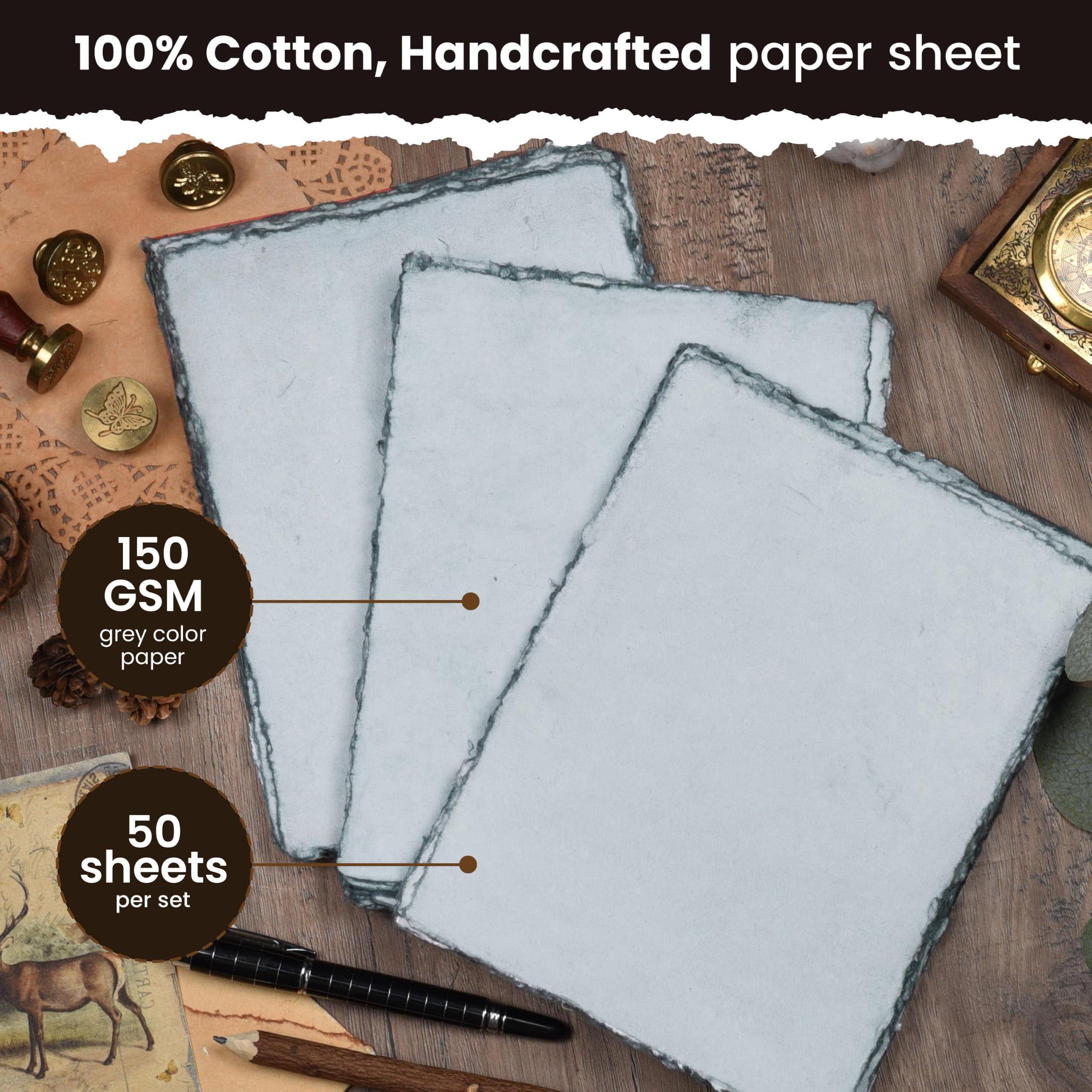 Papier aquarelle – 24,5 x 30,5 cm – Papier aquarelle mixte – 200 g/m² épais en coton vierge fait à la main – Ton gris