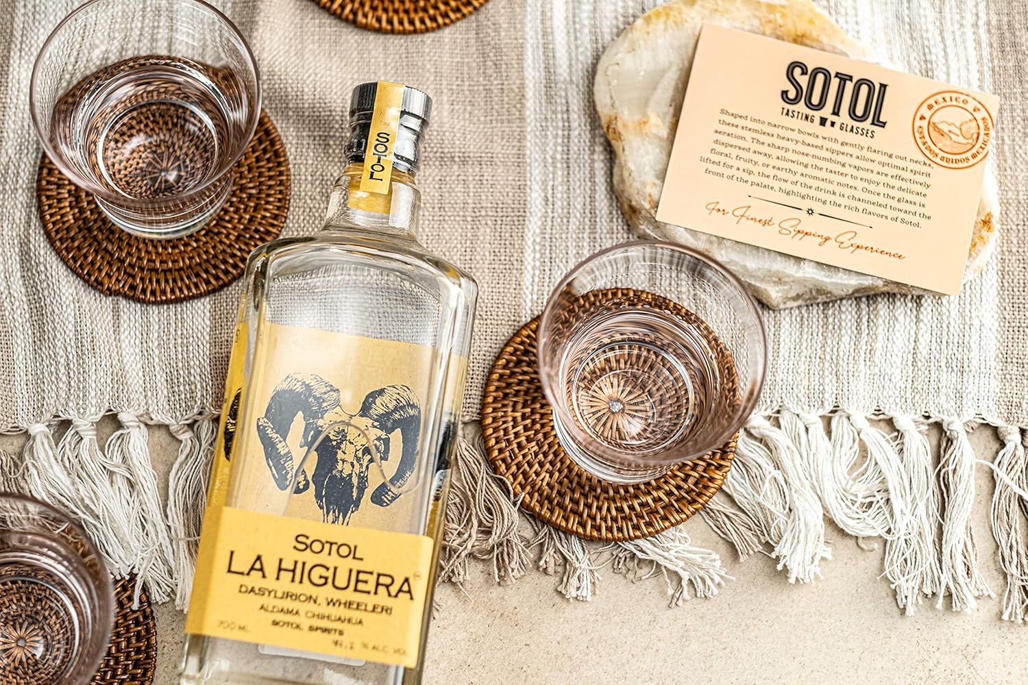 Sotol and Tequila Sipping Glasses | Tequila Glassware Collection | Set of 4 | 6 oz Professional Sippers for Drinking Joven, Reposado, Anejo Sotols | Stemless Heavy Based Liquor Snifters