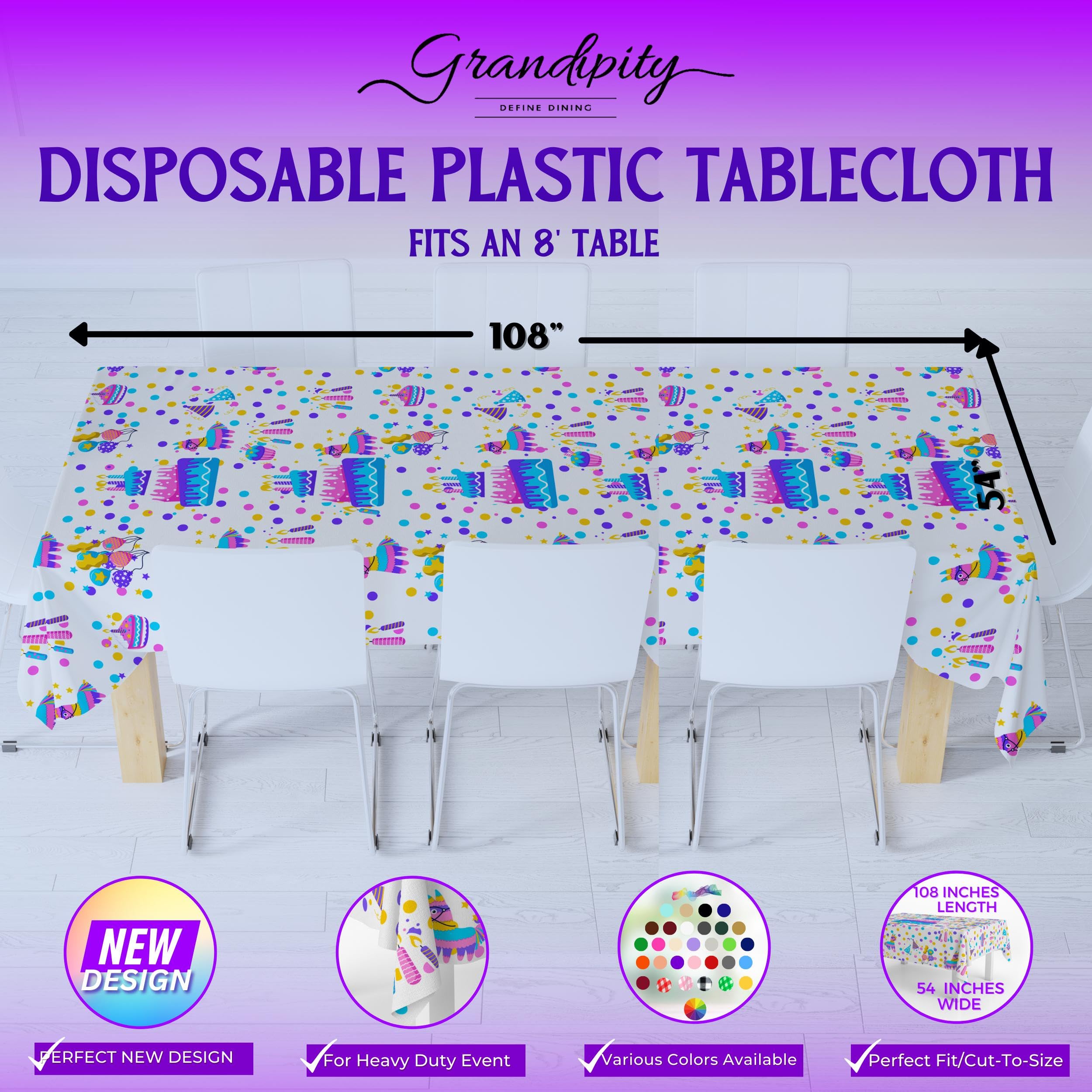 Plastic Table Cover 54In*84In Unicorn- 1 Pc main image 0