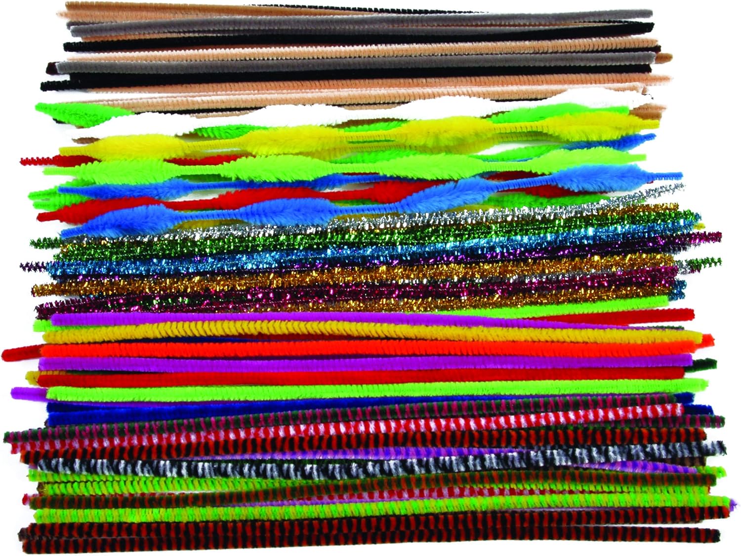 Creation Station CT4071 Pipe Cleaners 300 x 6 mm New Jumbo, Assorted Styles and Colours, Pack of 250