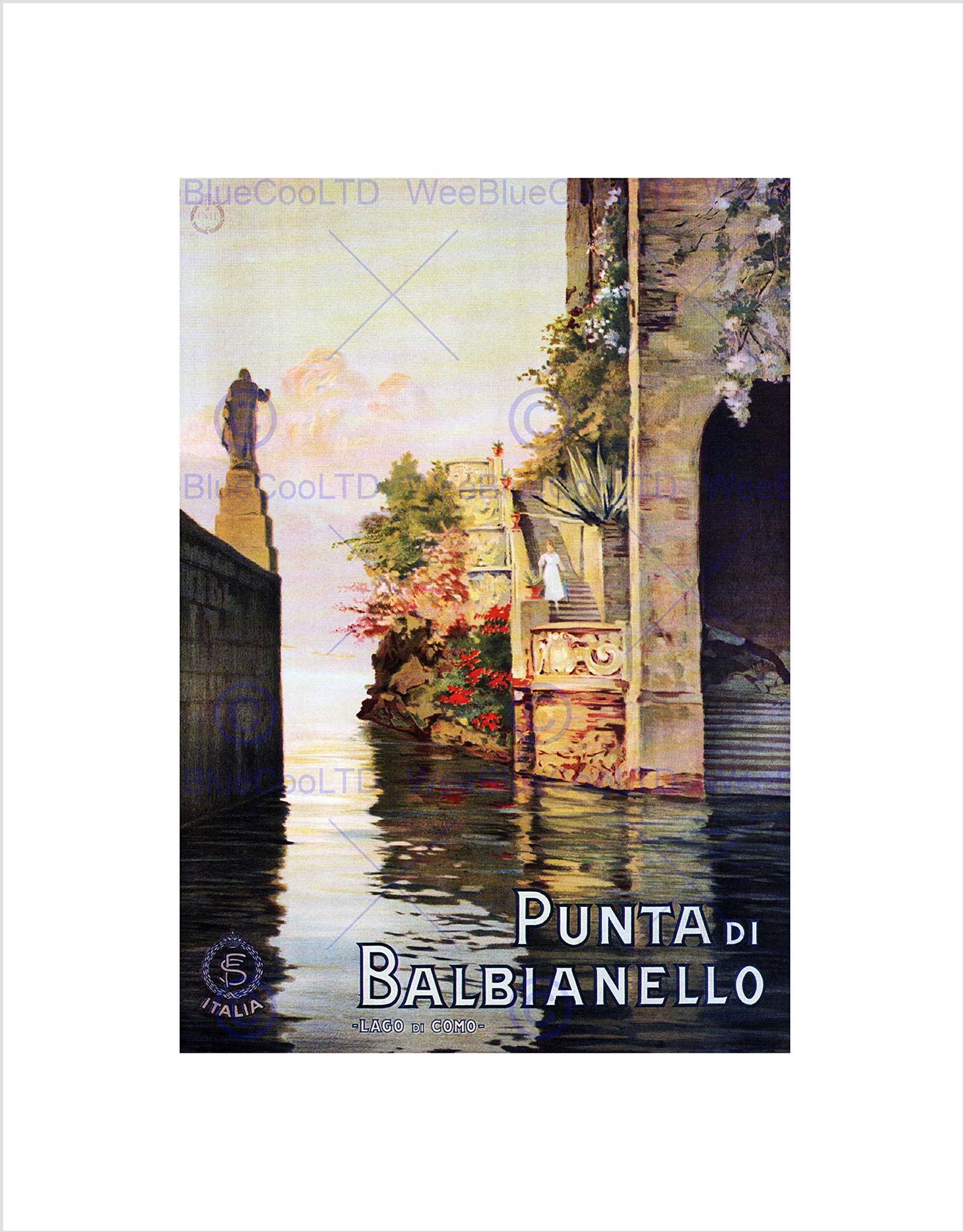 Wee Blue Coo Travel Balbianello Lake Como Italy Vintage Advert Wall Art Print