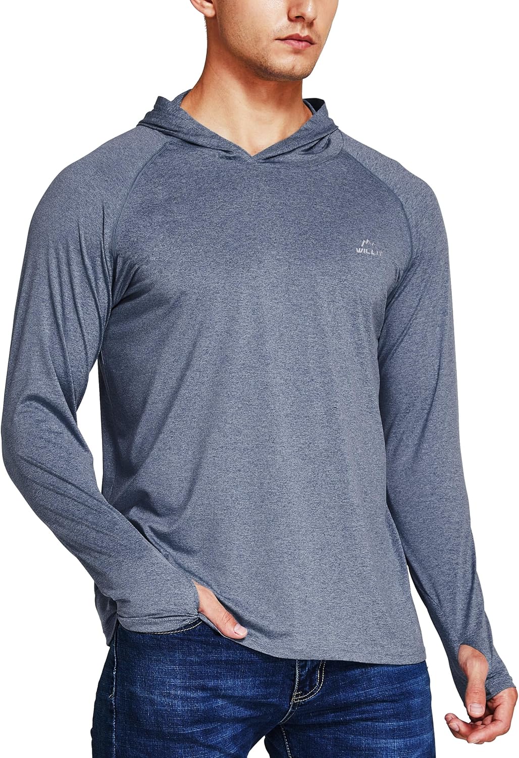 Willit Men's Sun Shirts UPF 50+ Rash Guard Long Sleeve Sun Protection Hoodie SPF UV Fishing Lightweight Athletic Running - Image 3