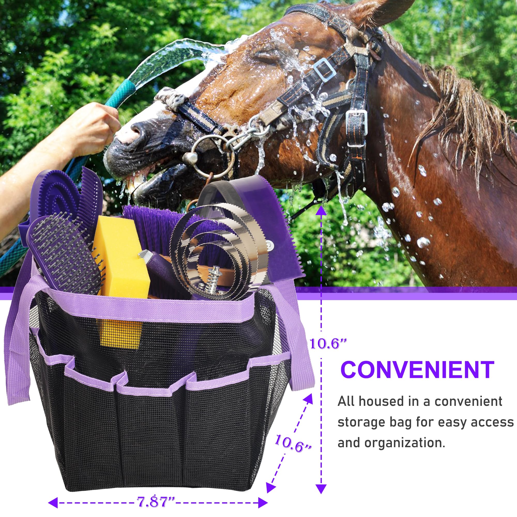Horse Grooming Kit - 11 Piece Bathing Supplies -5 Horse Grooming Kit - 11 Piece Bathing Supplies -5
