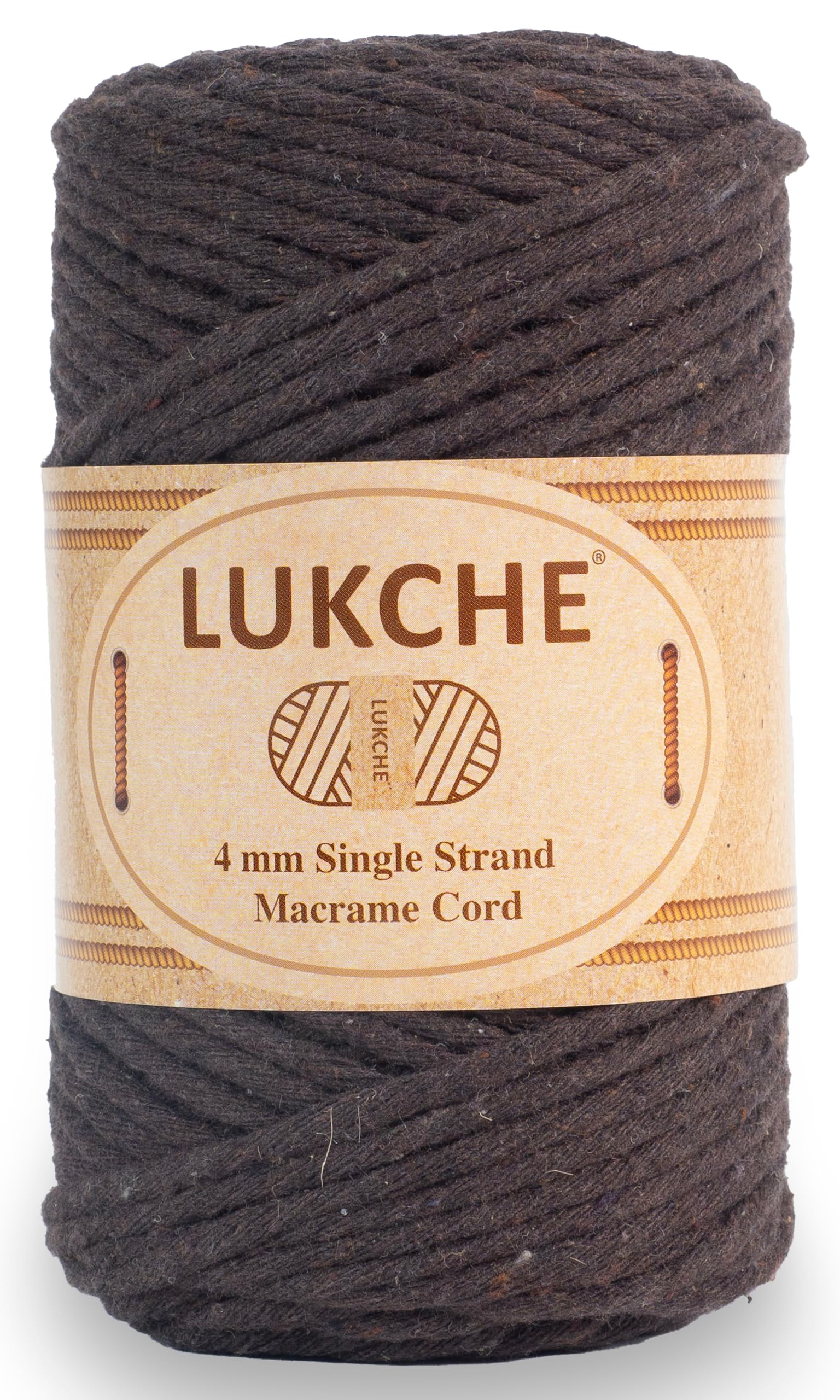 Fil coton macramé marron 4 mm pour une déco bohème chaleureuse
