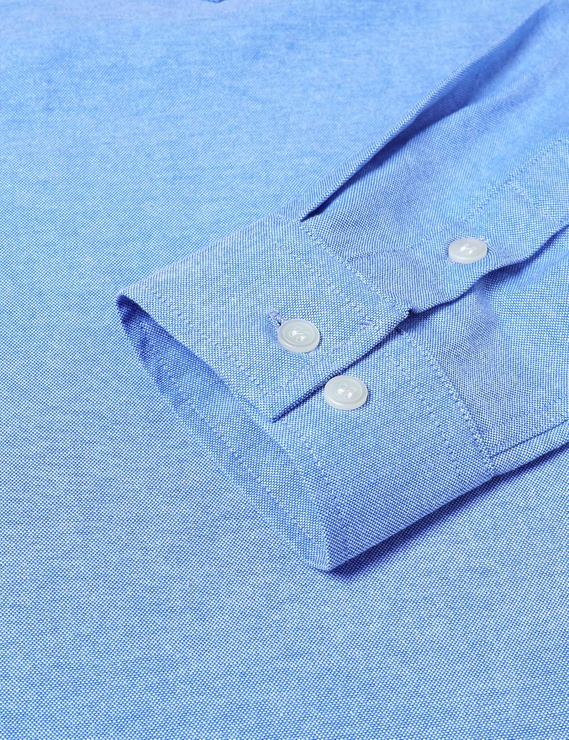 Mens Oxford Button Down Shirt Long Sleeve Dress Shirts Solid Business Casual Office Shirts with Pockets - Image 6