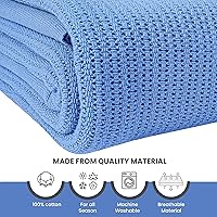 Vista 6 de Linteum Textile - Manta térmica de hospital de 66 x 90 pulgadas, 100 % algodón, transpirable, suave y acogedora, con diseño de célula abierta