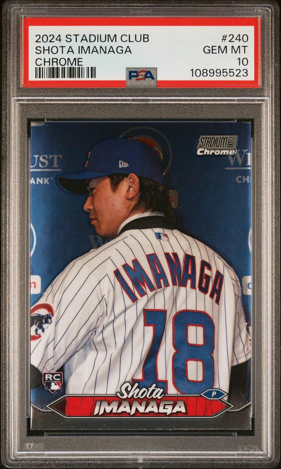 Graded 2024 Topps Stadium Club Shota Imanaga #CHROME Rookie RC Baseball Card PSA 10 Gem Mint