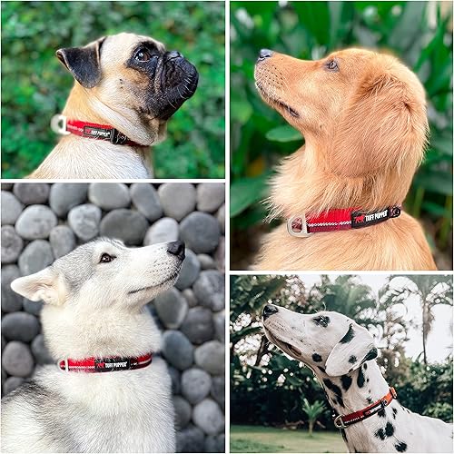 Miniatura 3 de Tuff Pupper Collar de perro resistente  Collar resistente para perro  Collar reflectante para perro con clip de correa de aluminio en D  Accesorio