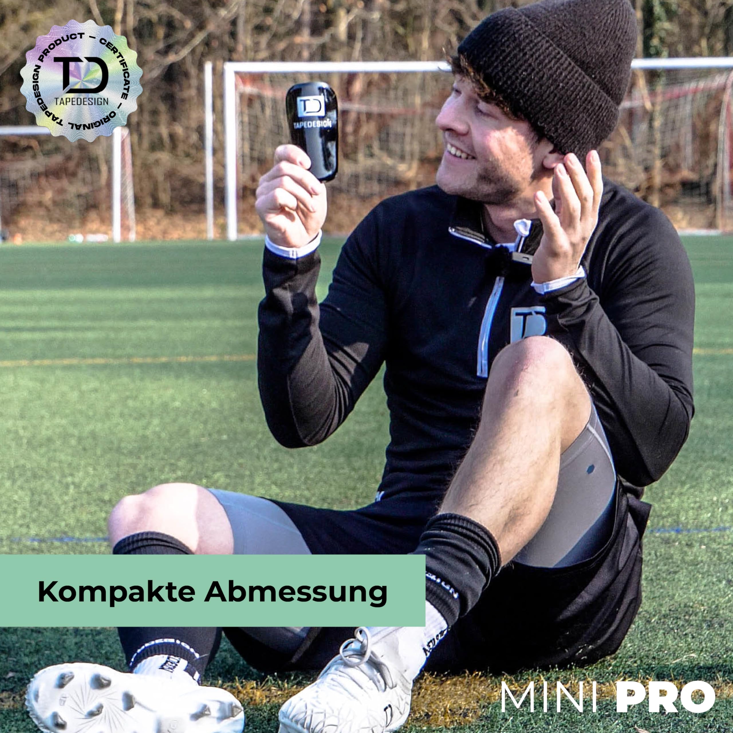 TAPEDESIGN – Schienbeinschoner Fußball Herren Schwarz – Ultraleicht, flexibel & rutschfest – Individuell anpassbare Shin Pads – Mini Schienbeinschützer, Kinder & Erwachsene