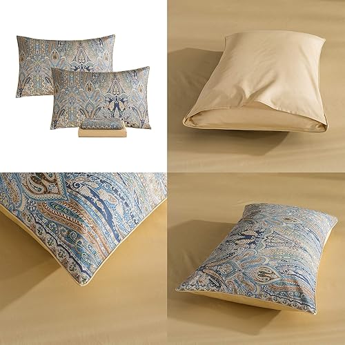 Vista 74 de SOFTTA - 1 funda nórdica + 2 fundas de almohada Paisley Modern Juego de cama 100% algodón egipcio