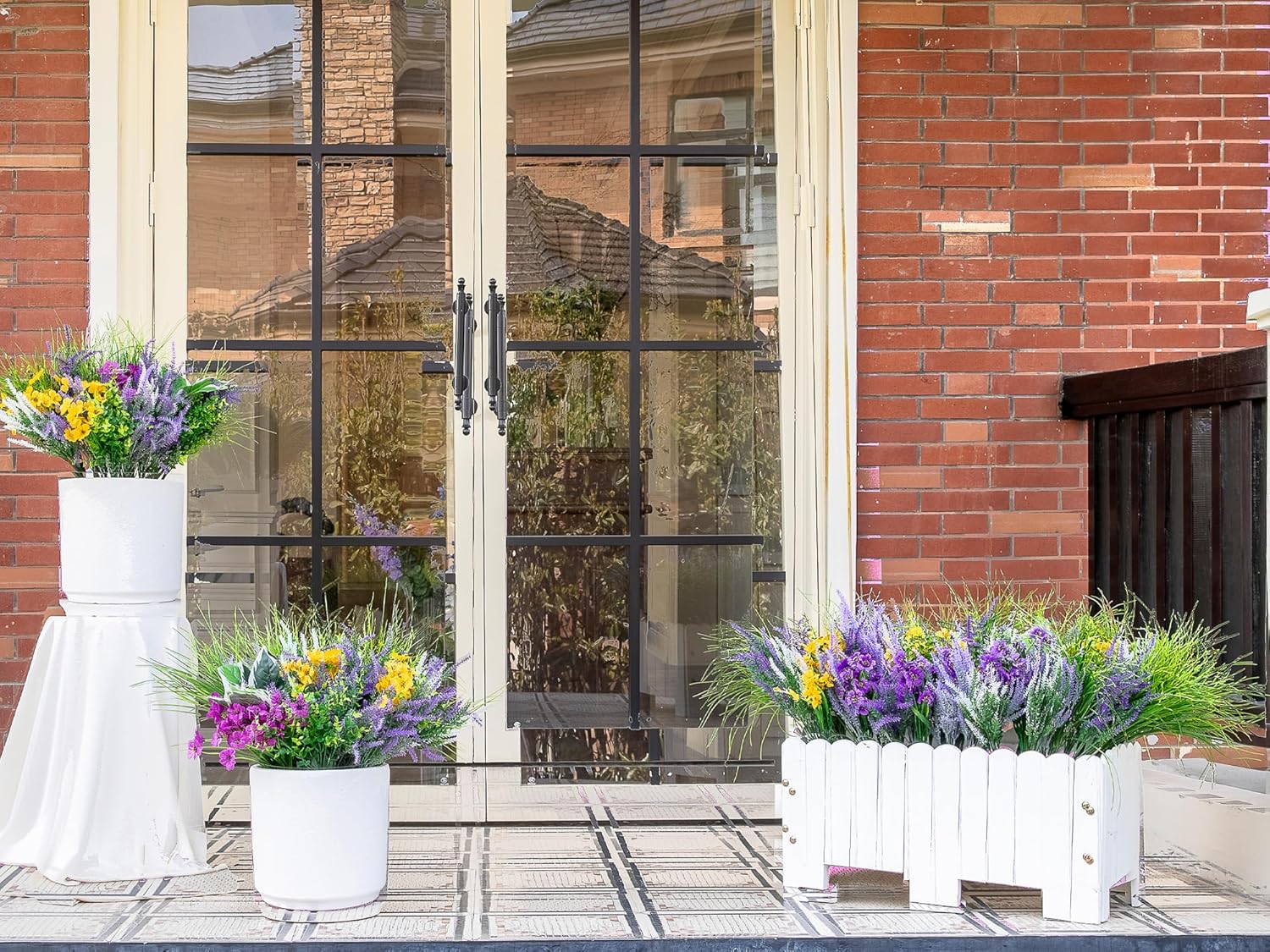 Green Moon 25 Bundles Fake Plants Outdoor with Artificial Lavender Flower UV Resistant Faux Greenery Plants for Home Planter Garden Patio Front Porch Yard Decor - Image 5