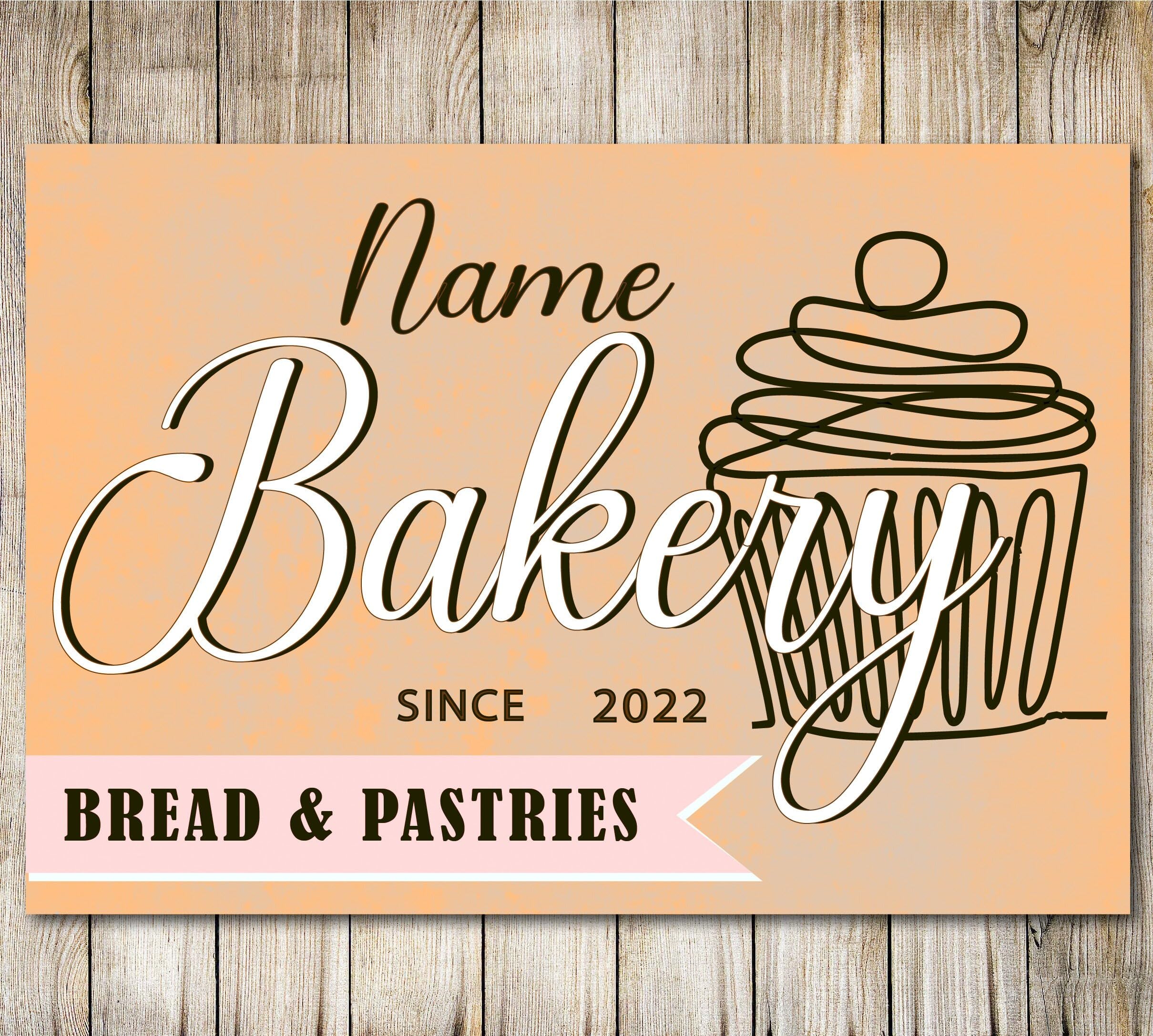 My Pixel Print Metal Personalised Bakery Sign Baking Gift Bread Making Decor Plaque