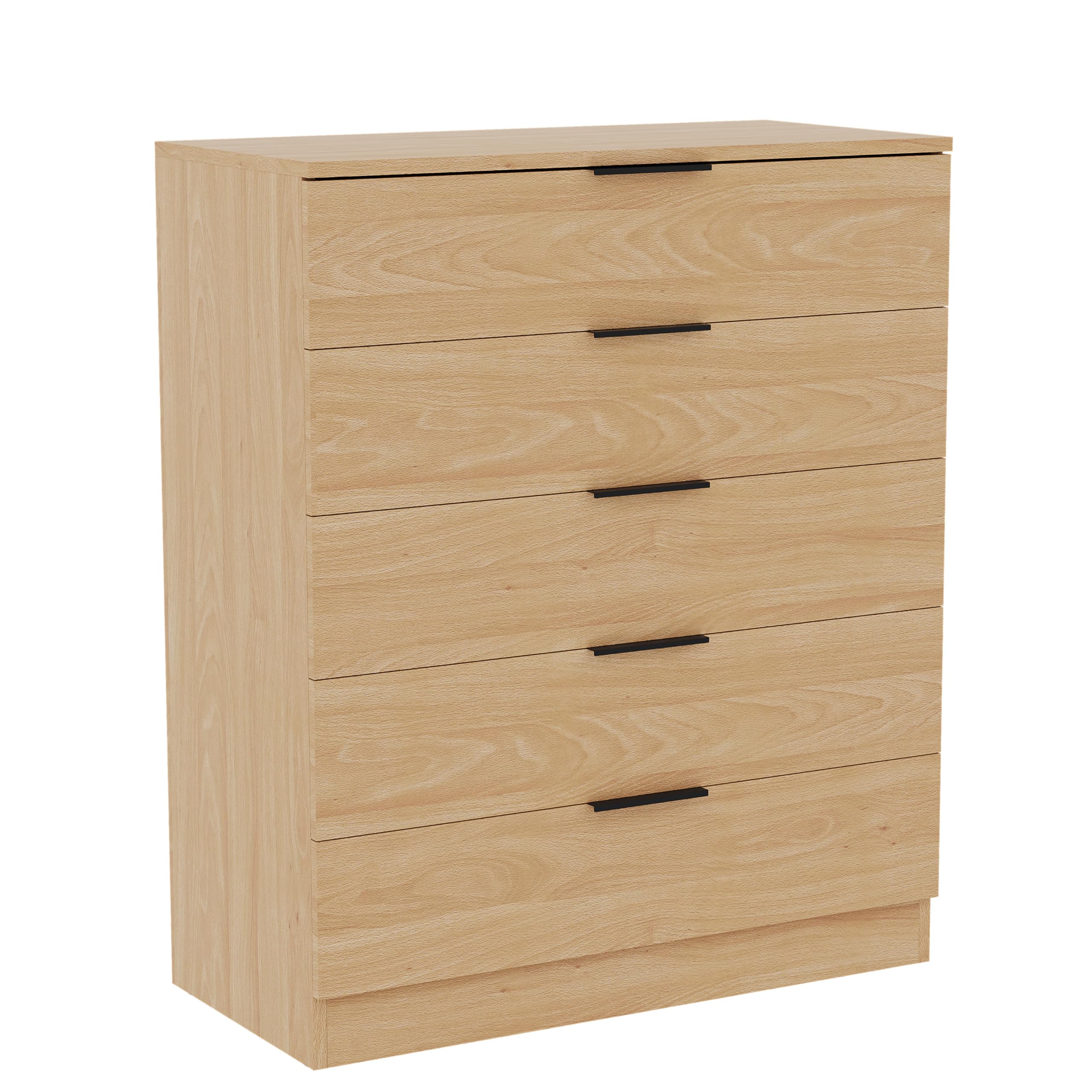 Vida Designs Trega - Cómoda de 5 cajones de Pino – Unidad de Almacenamiento compacta Que Ahorra Espacio – 90 x 66 x 36 cm – Soporte antiarco, Asas Negras Modernas, Corredores deslizantes – Ideal para