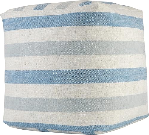 Miniatura 3 de Klear Vu Puf cuadrado Liza Stripe, Azul Azul,Gris pardo,https://www.amazon.com/dp/undefined