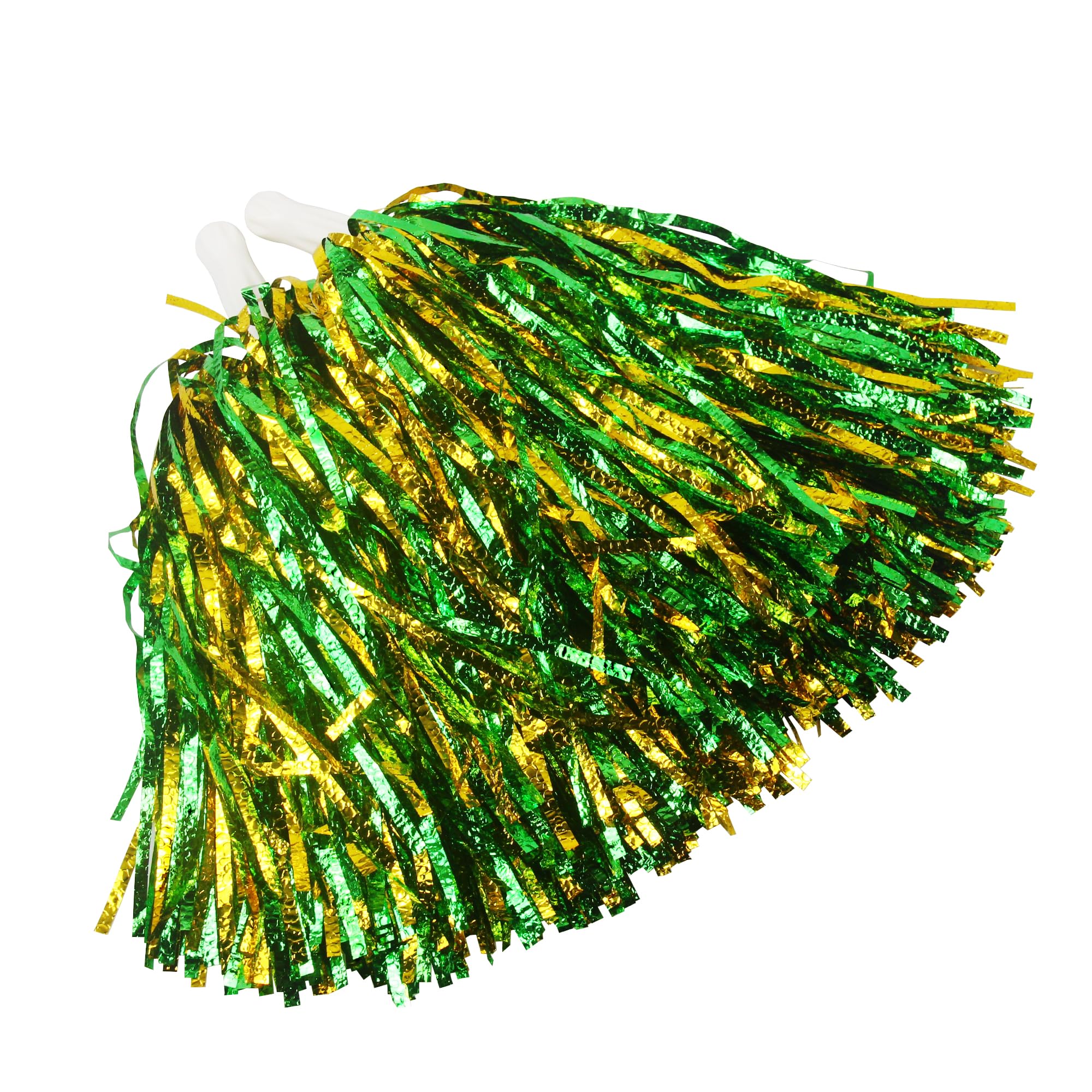 Hooshing 12PCS/24PCS Pom Poms Cheerleading Fluffy Metallic Pom Poms for Squad Team Sports Spirit Party Adopt Metal Embossing Process