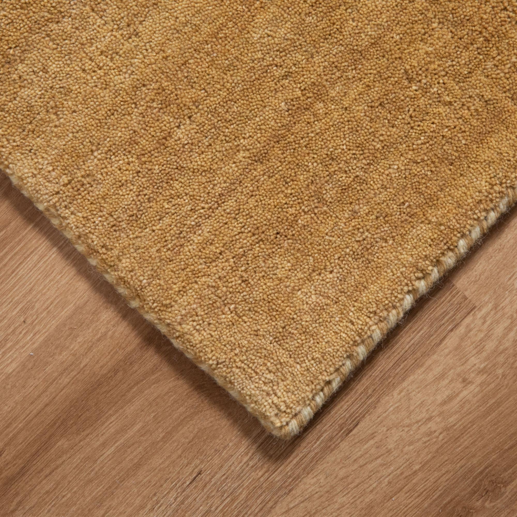 Steffensmeier Gabbeh Teppich Nomade | Wolle (Schurwolle), Gelb, Größe: 80x150 cm Kurzflor für Wohnzimmer, Flur, Ethno Look
