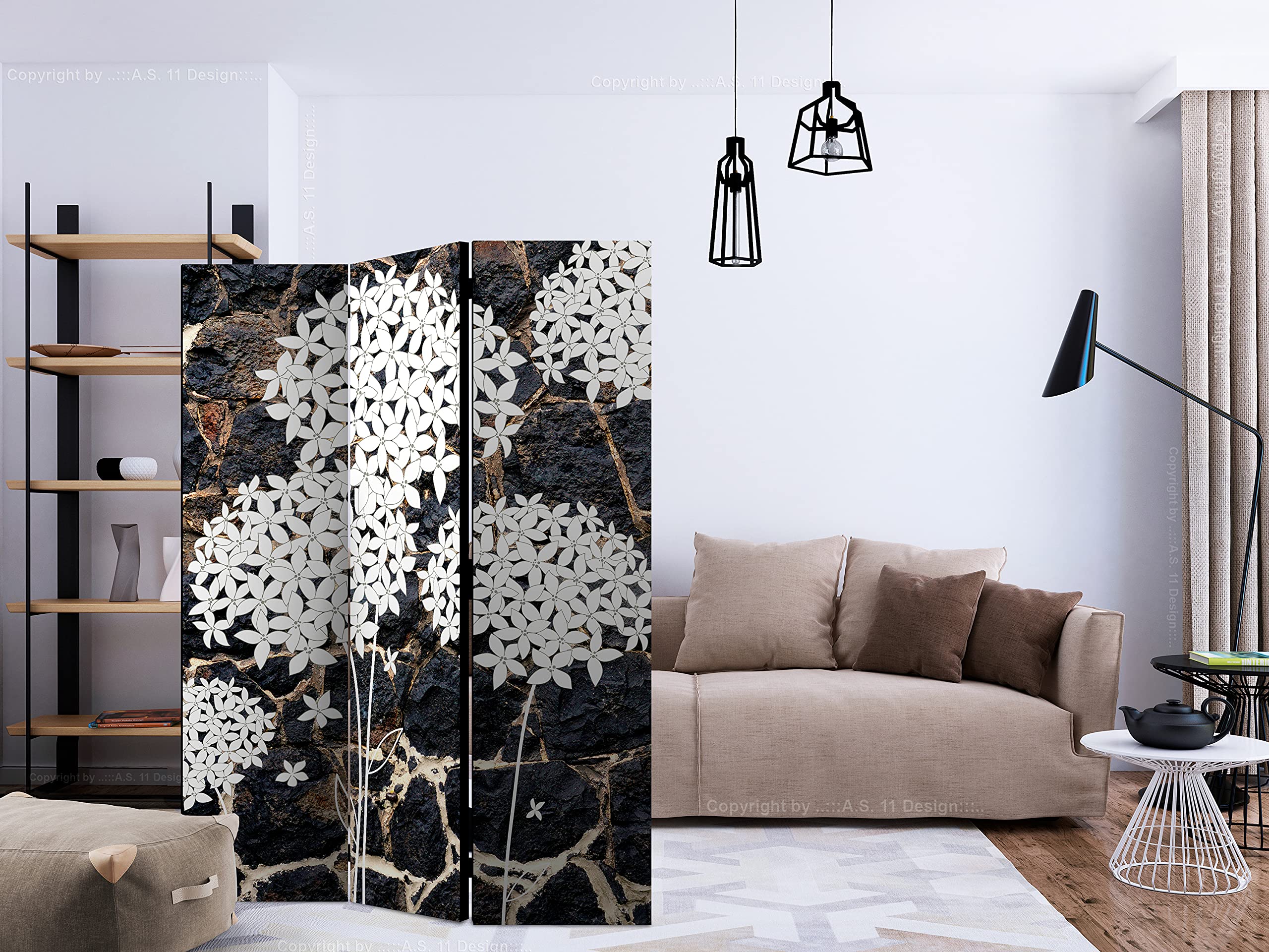 murando - Paravento da Interno Fonoassorbente, 3 Pannelli, 135x172 cm