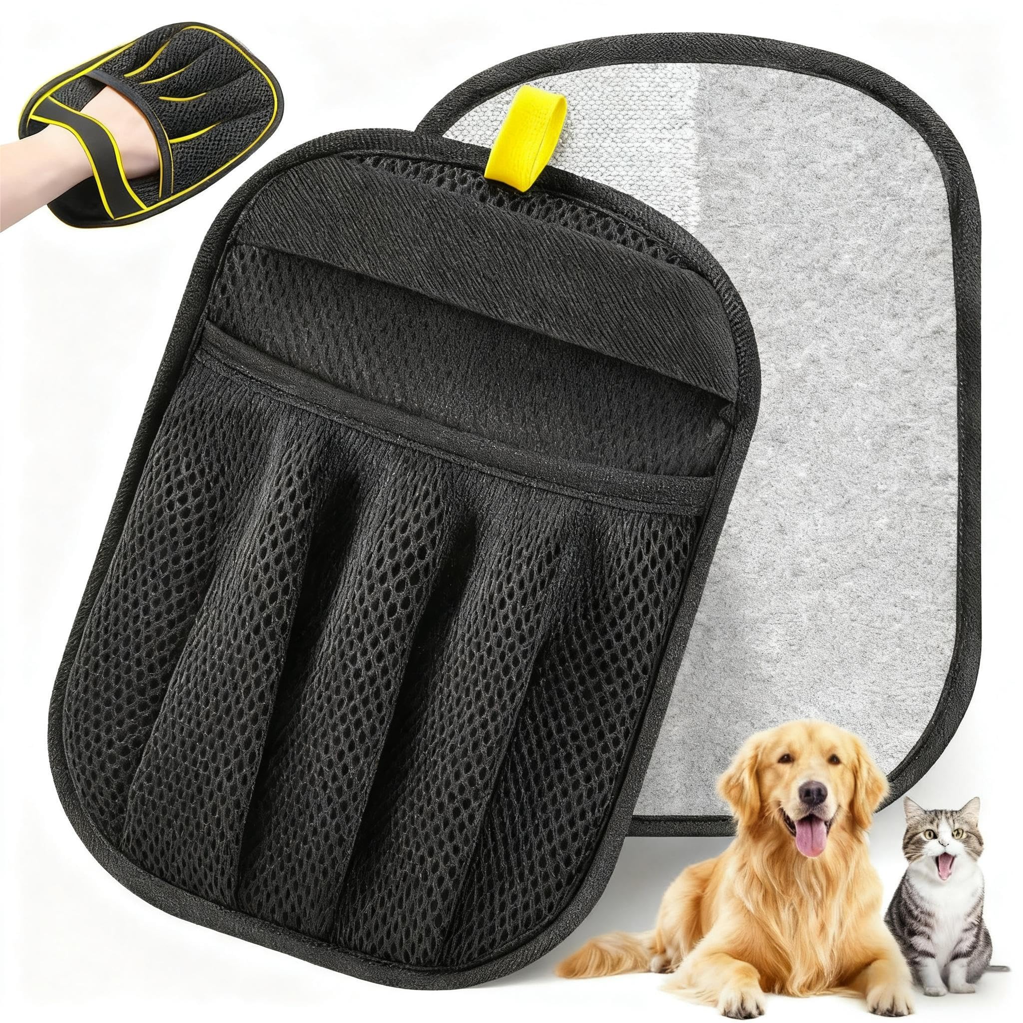 Gants d'épilation d'animaux électrostatiques et extra larges pour sièges auto