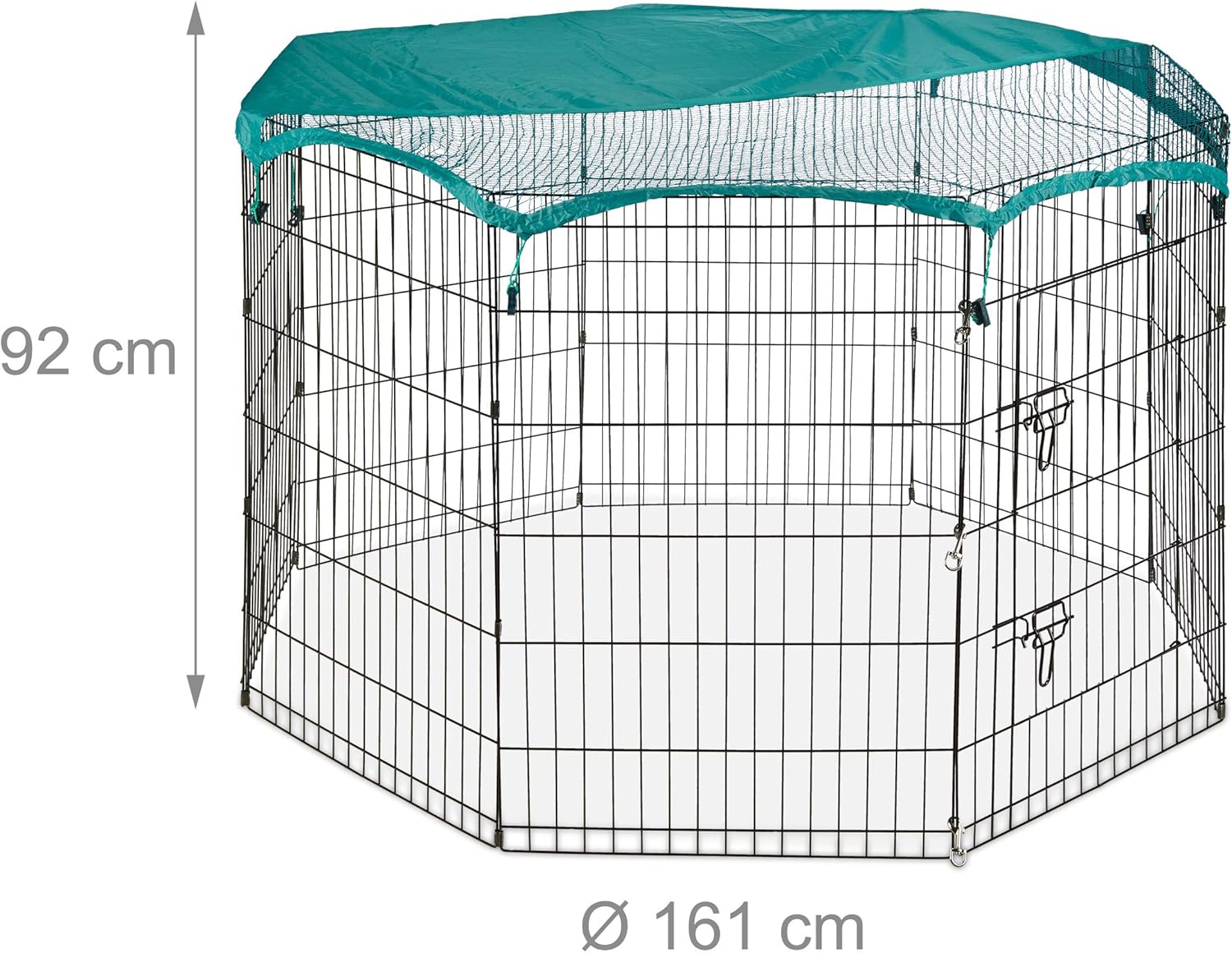 Relaxdays Folding Cover, Rabbit, Guinea Pigs, Indoor, Outdoor, Run Size L, Black, Large -