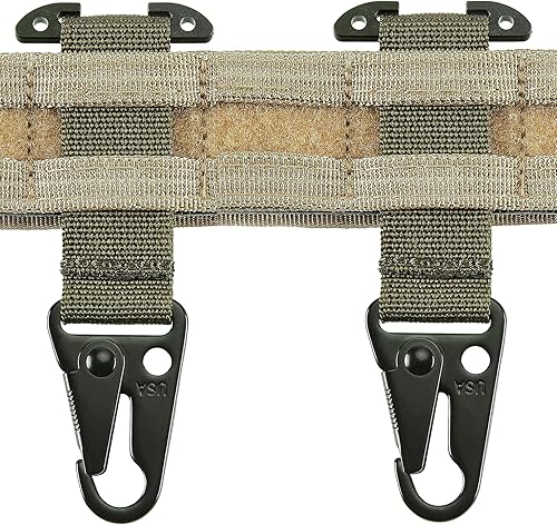 Miniatura 11 de Clip táctico para cinturón con montura en T, clip para bolso MOLLE, mosquetón colgante con gancho táctico