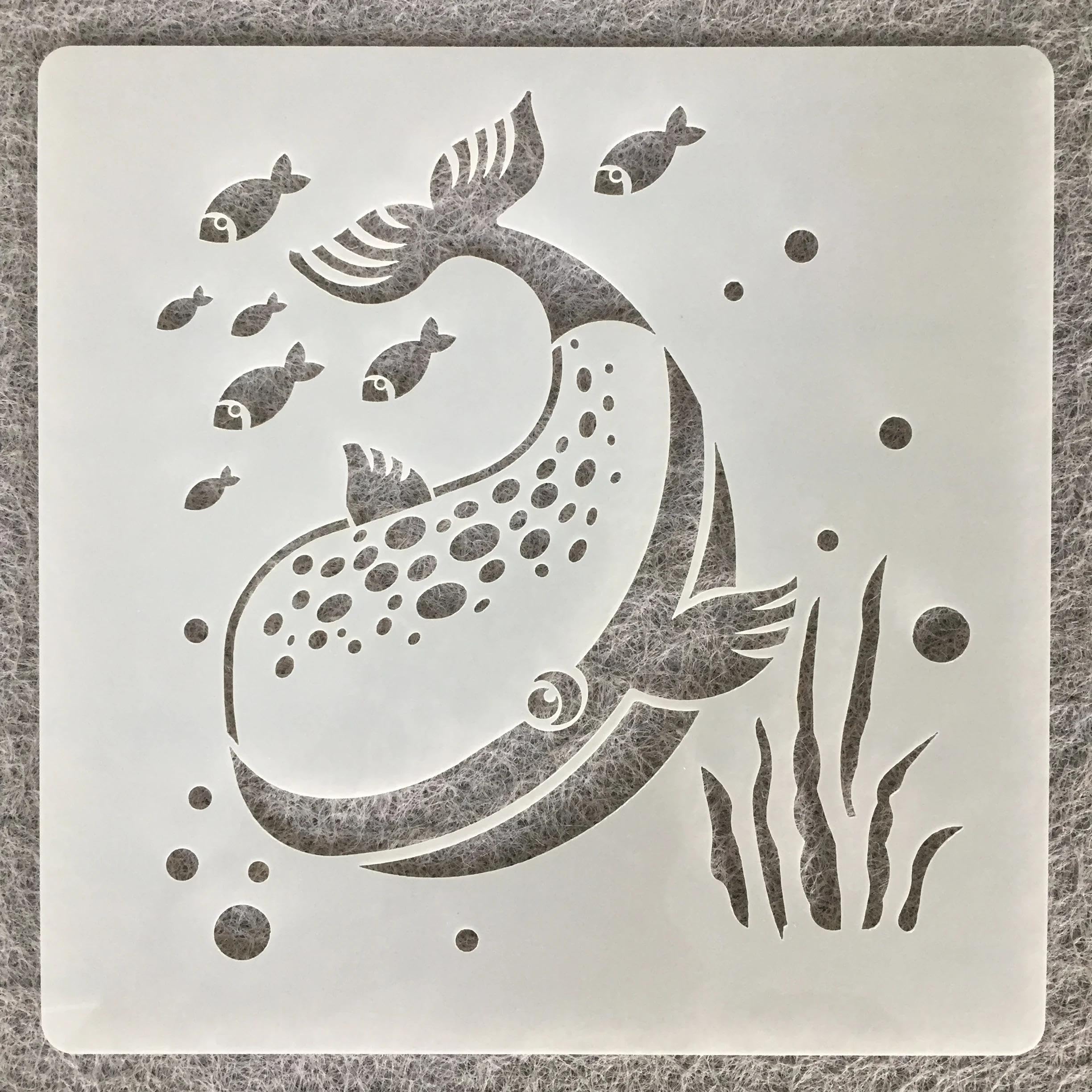 Plantillas reutilizables para pintar, 16 unidades, 15 cm, diseño de animales marinos para pintar sobre madera, lienzo, roca, tela, suelo, azulejos, decoración del hogar