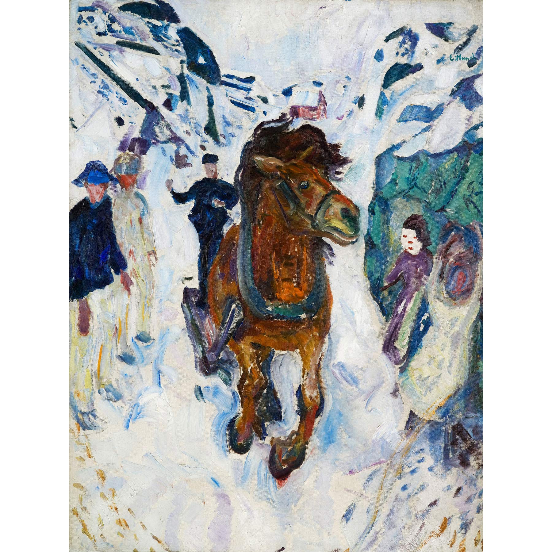Edvard Munch Galloping Horse Cropped Large Art Print Poster Wall Decor Premium Mural