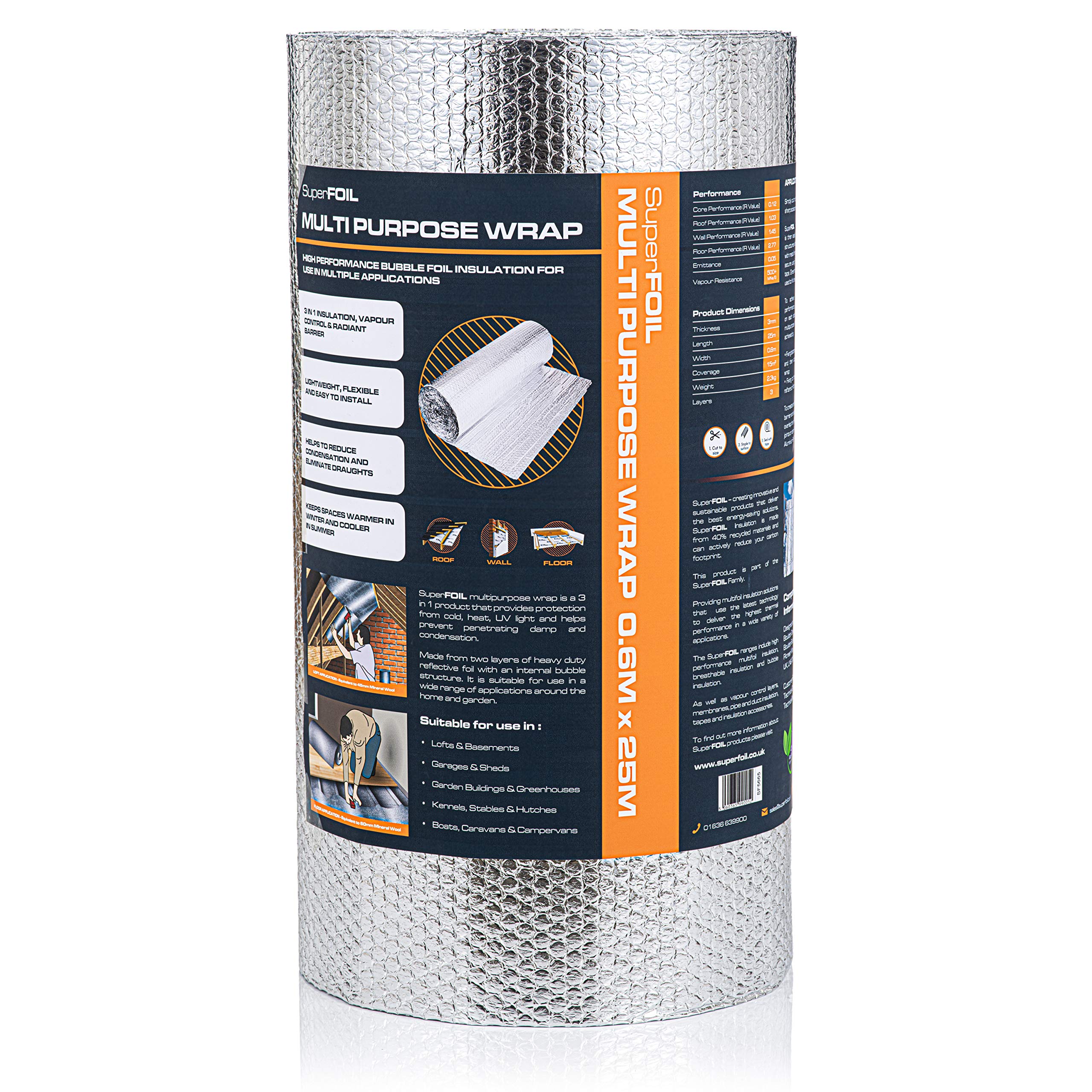 SuperFOIL Multi Purpose Insulation 0.6m x 25m High Performance