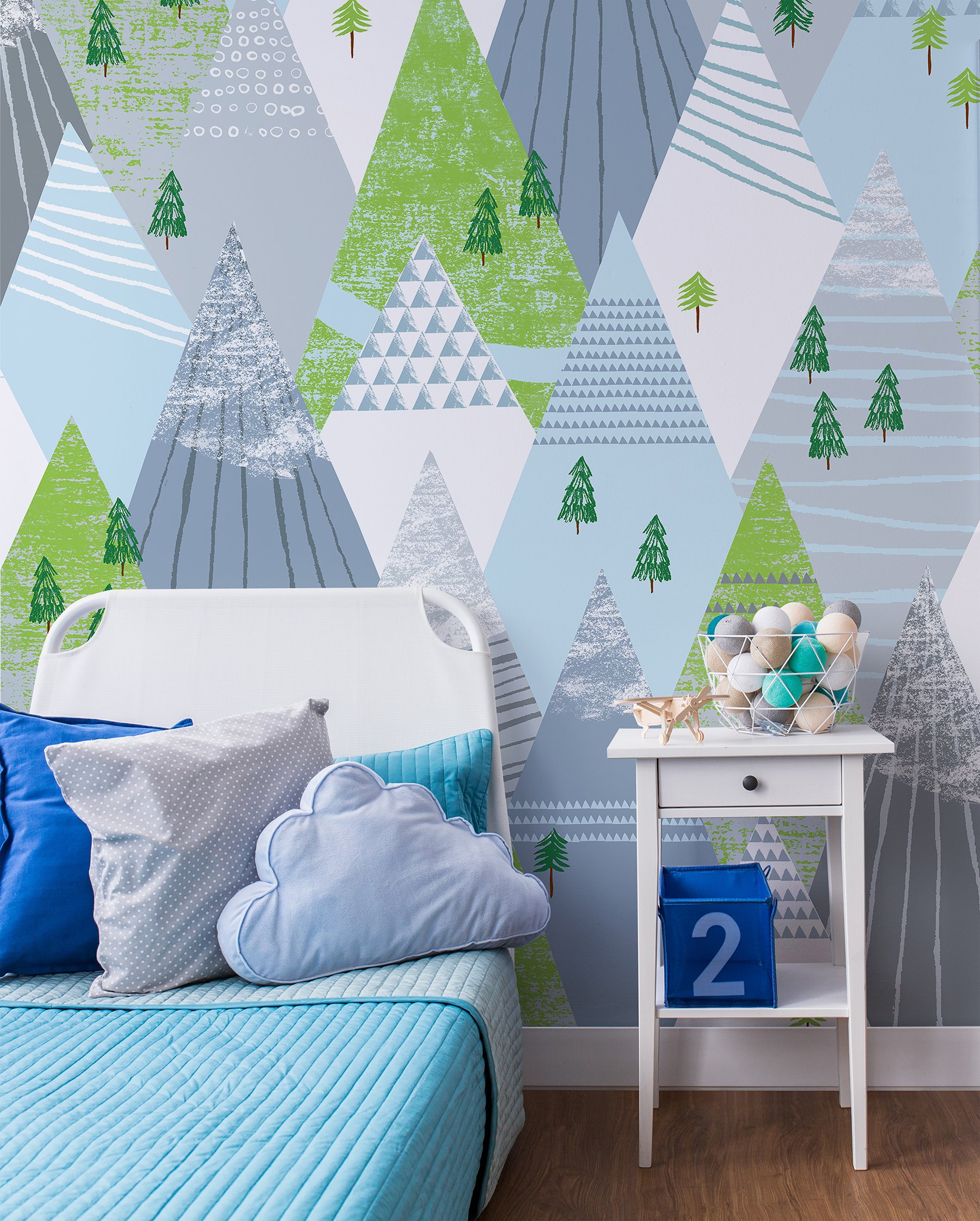 Mountains Wall Mural, Blau - Image 2