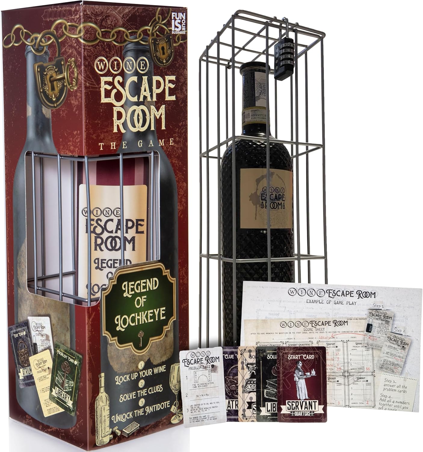 Boxer Gifts Escape Room Game - Wine Bottle Puzzle Box for Adults - Unusual Gifts for Men & Women Legend of Lochkeye