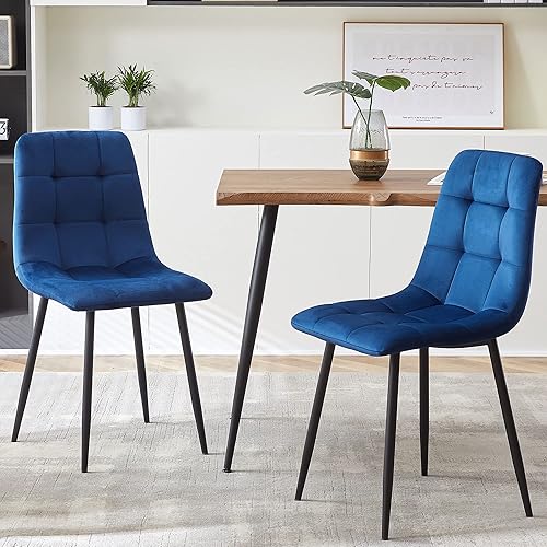 Miniatura 4 de NORDICANA Juego de mesa de comedor de 5 piezas, mesa de cocina rectangular irregular moderna de 47 pulgadas y 4 sillas laterales de tapicería de