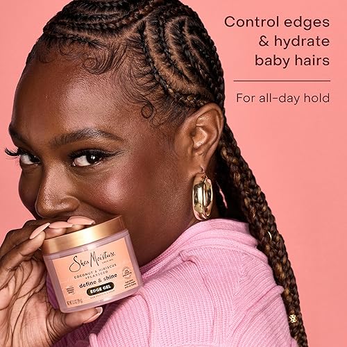 Miniatura 10 de Shea Moisture Define & Shine Edge Gel + linaza de coco e hibisco mantiene y controla los bordes todo el día impregnado con glicerina, aceite de coco
