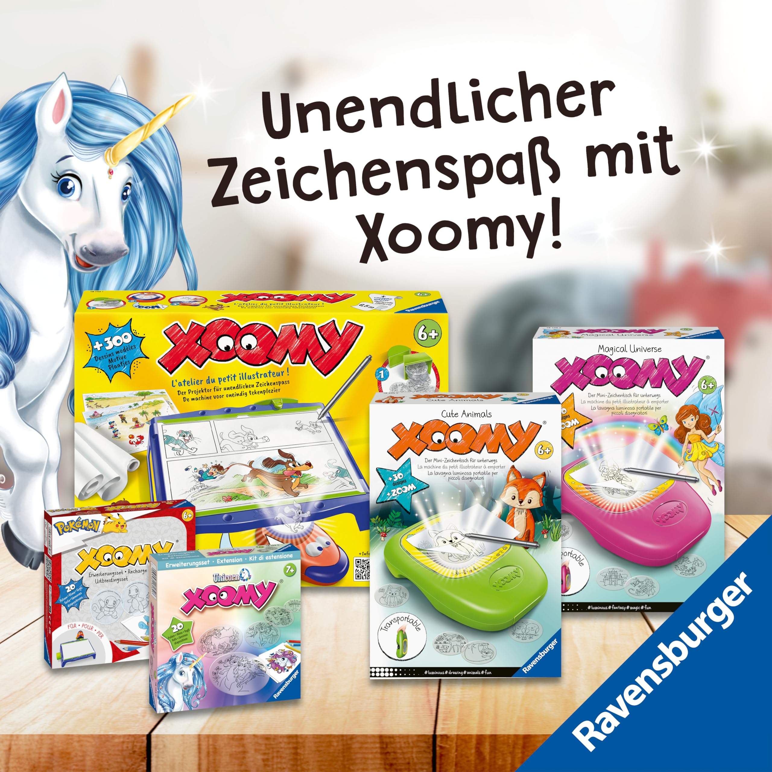 Ravensburger Xoomy® Maxi A4 18142 - Zeichnen und Malen Lernen für Kinder ab 6 Jahren, Über 300 Motiven und 6,5m Papierrolle für unendlichen Zeichenspaß