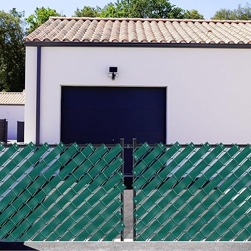 Miniatura 6 de 262. Listones de privacidad para valla de eslabones de cadena de 45 pies y 302 piezas perforadoras de botones, cierres de cinta de valla que cubre