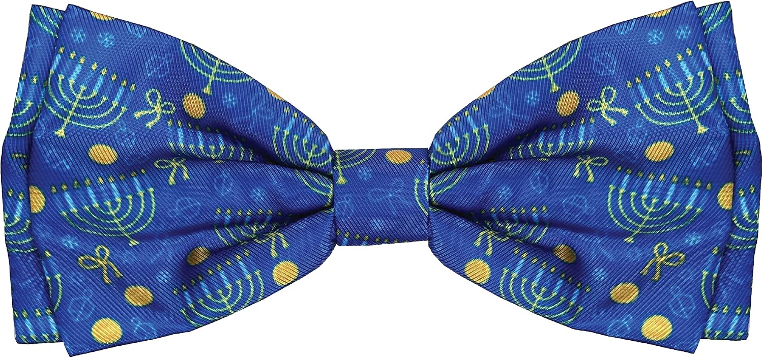 Huxley & Kent Pet Bow Tie for Dogs & Cats - Adjustable Hook & Loop Collar Accessory - Cute & Comfortable for Holidays & Celebrations - Hanukkah, Extra-Large