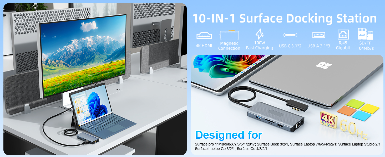 ho 美品surface  dock Amazon.com: [2025 New] Microsoft Surface Docking Station- 2