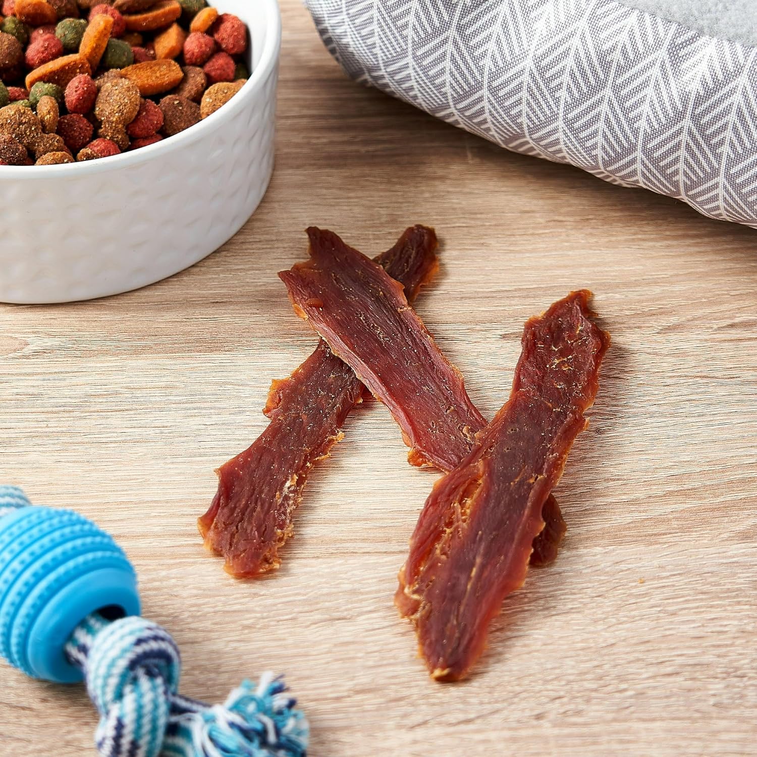 Duck Jerky Dog Treats, 16 oz Bag, Real Duck Breast, Only 3 Ingredients, Low Fat, Grain-Free, No By-Products, No Corn Wheat or Soy, Natural High Protein Chews for All Dog Sizes