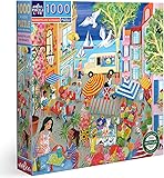 eeBoo, 1000 Teile – Marktplatz in Frankreich recyceltem Karton – hochwertiges Puzzle für Erwachsene – PZTMFR