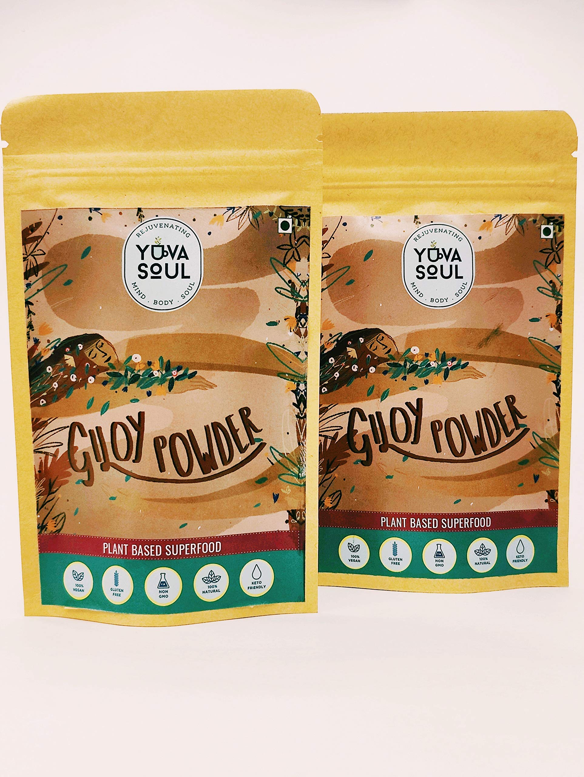 YUVA SOUL Natural Giloy Powder, Giloy/Guduchi/Gulvel Stem Powder (Pack of 2) (B08V5DZPF7) Amazon Price History, Amazon Price Tracker