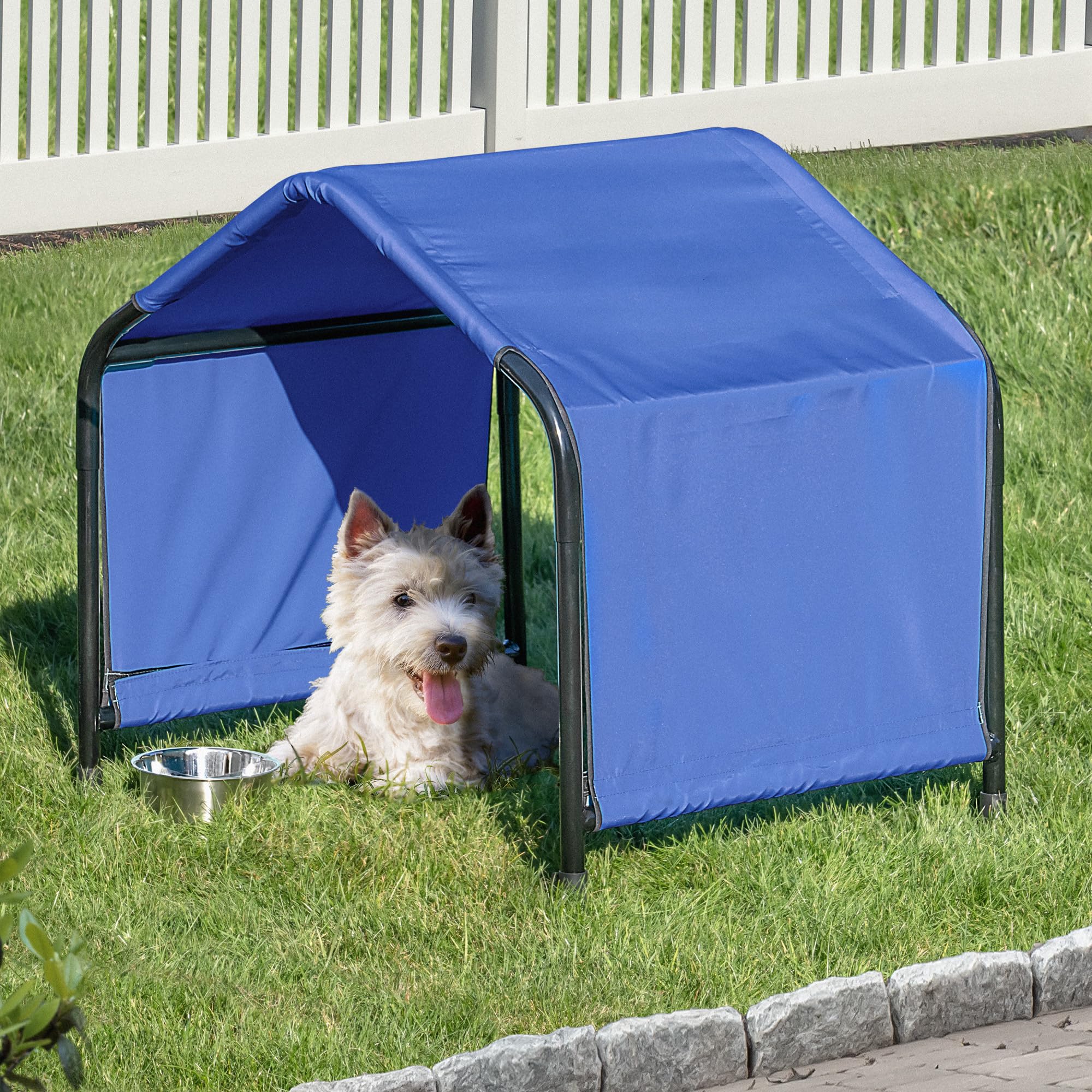 ShelterLogic Toldo versátil para Mascotas de 2.5 pies, para Perros de Raza pequeña, Gatos, Animales pequeños y Ganado, Color Azul