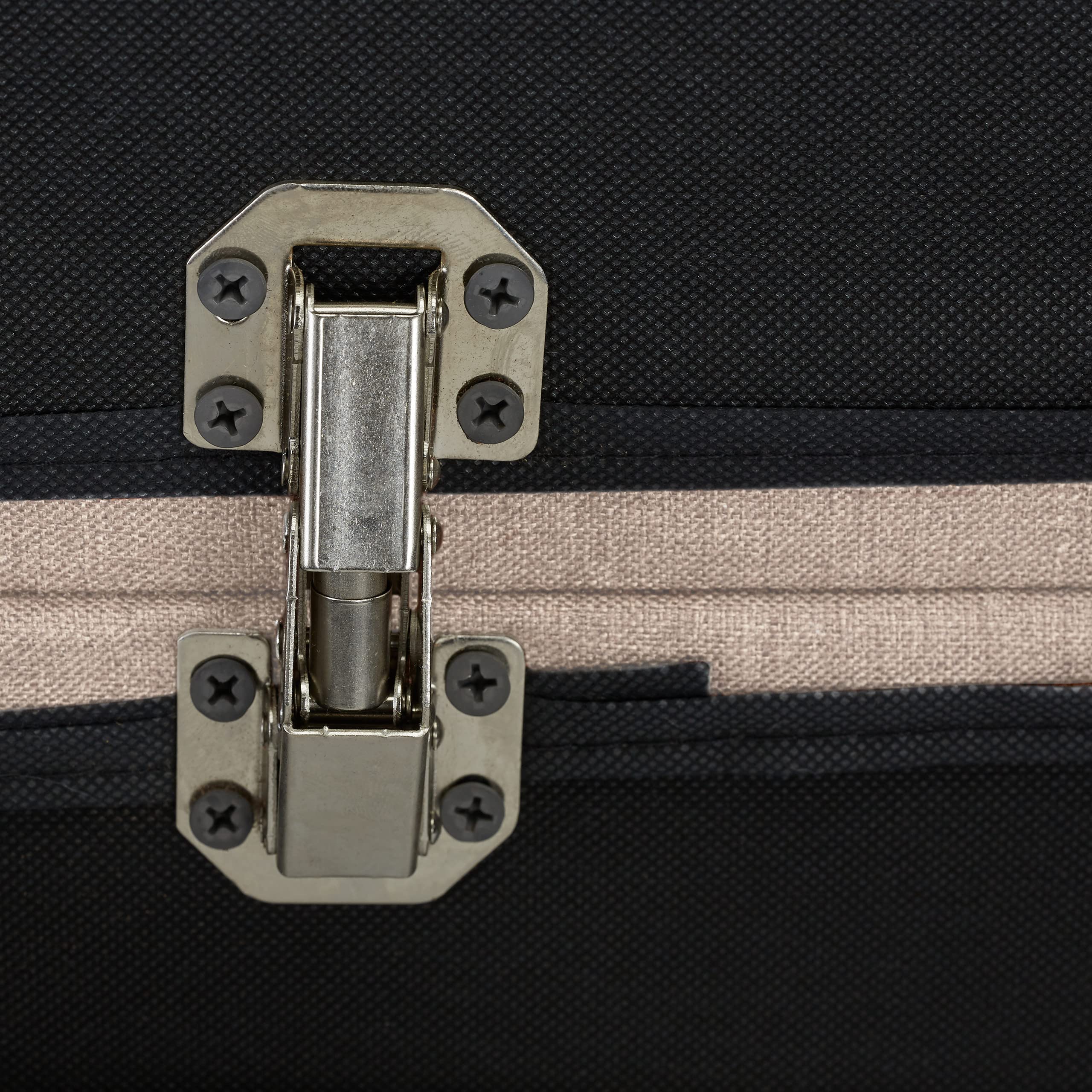 Relaxdays Sitzbank mit Stauraum, gepolstert, Holzbeine, Truhenbank Stoffbezug, HxBxT: 39,5 x 79,5 x 39,5 cm, beige