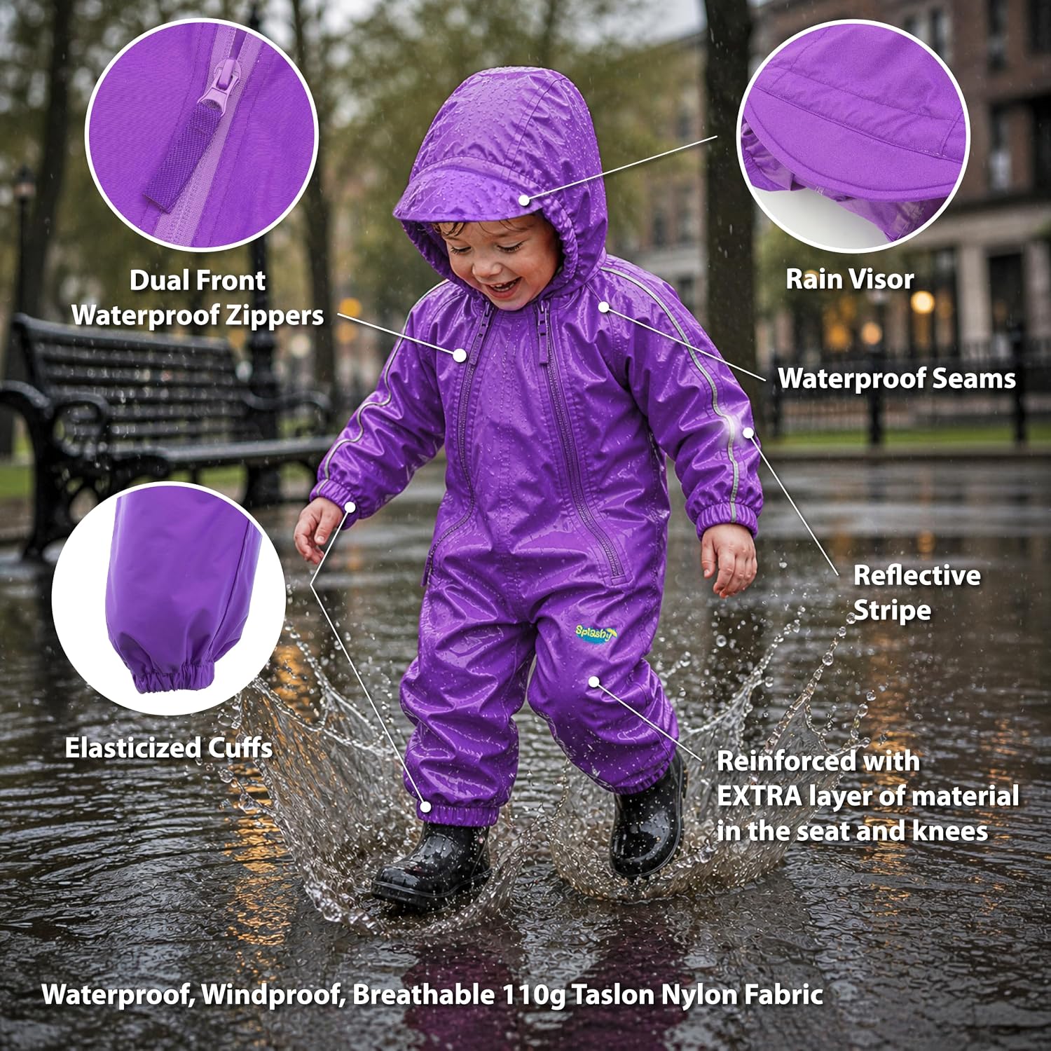 Waterproof One Piece Rainsuits and MudStopper Coveralls for Kids