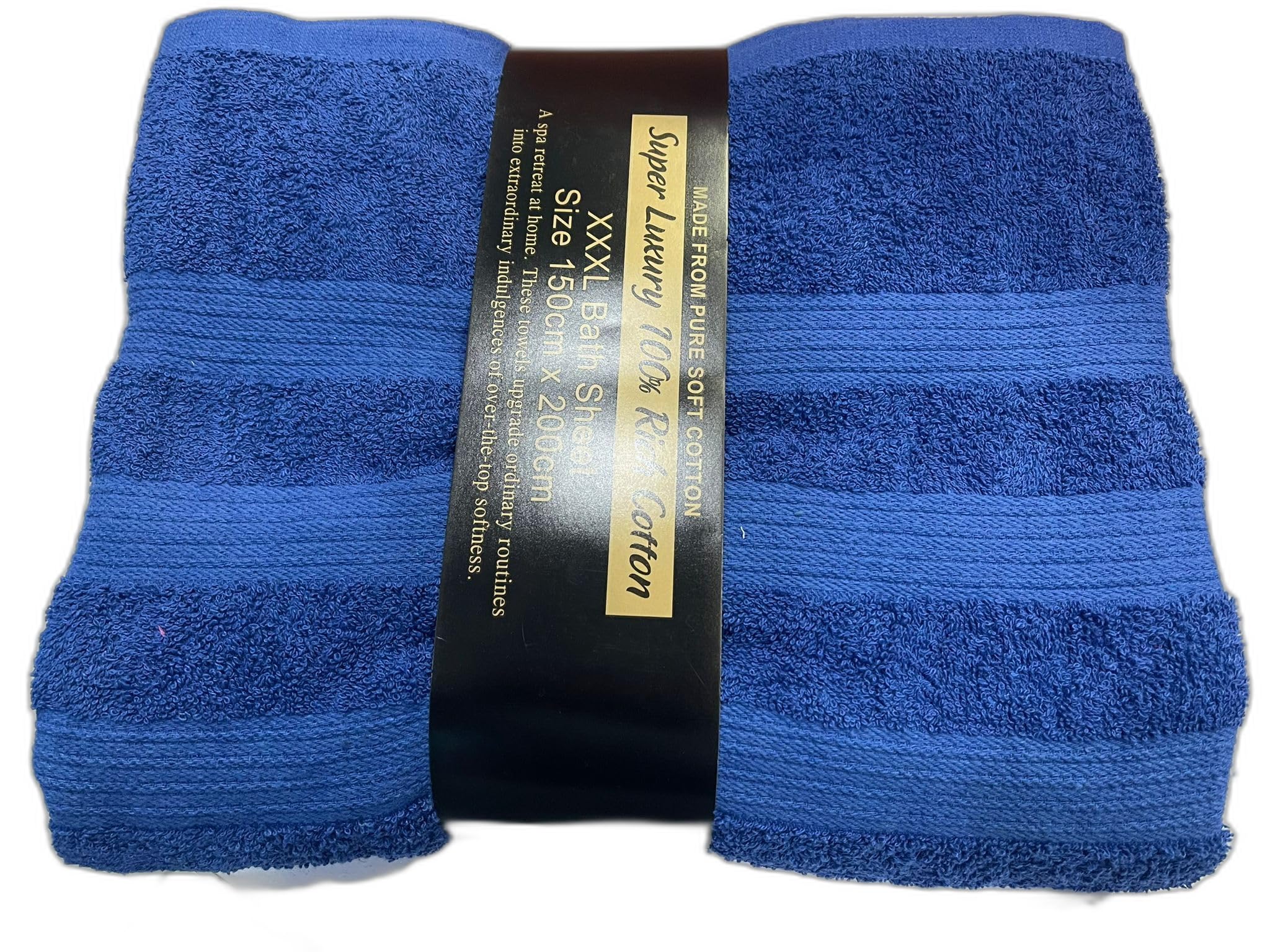 Draps de bain extra larges (150 x 200 cm - 600 g/m²) - 100 % coton riche - Serviettes XXXL très absorbantes - Serviette de plage - Bleu