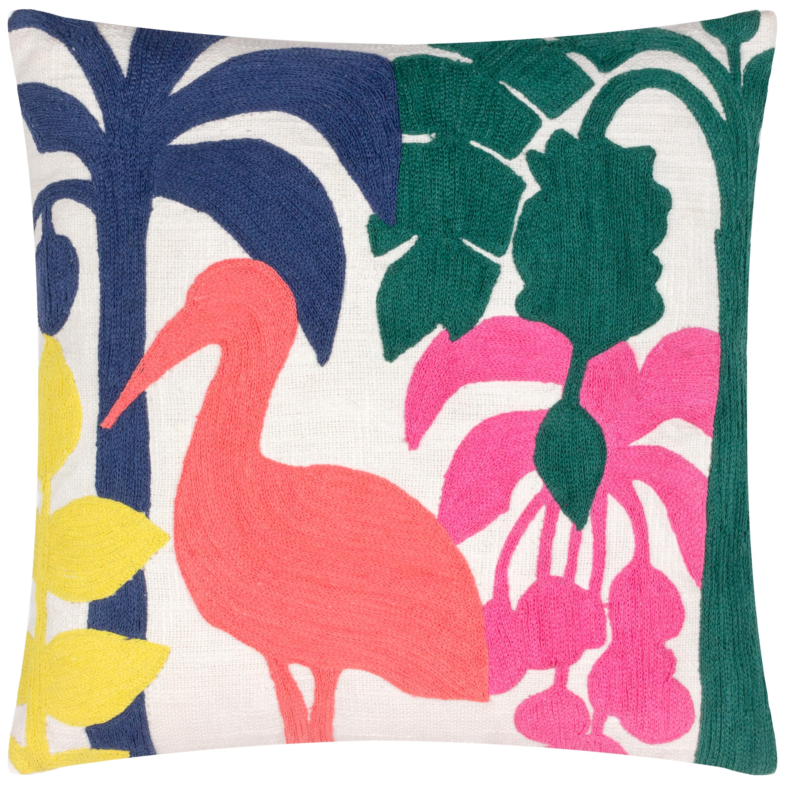 furn. Marula Embroidered Tropical Polyester Filled Cushion