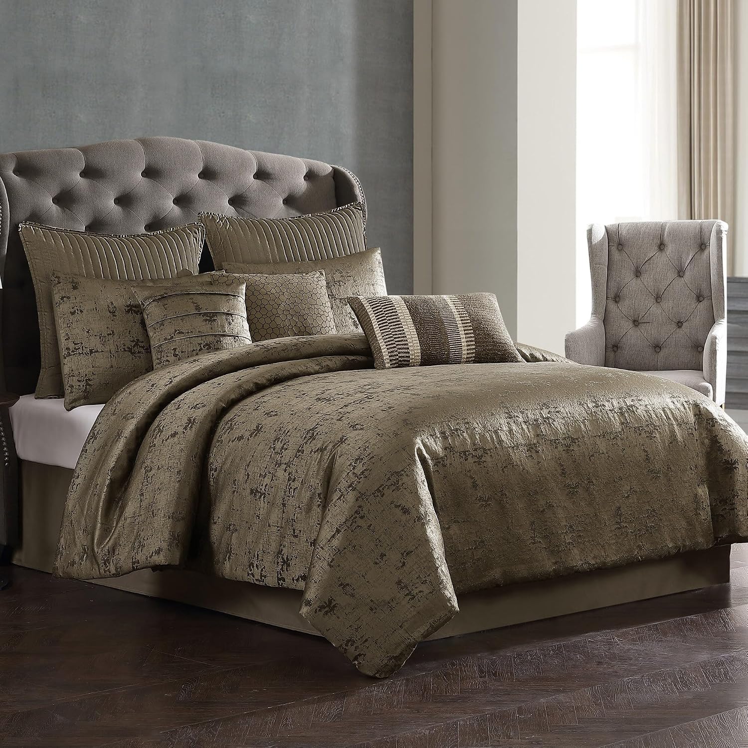 Riverbrook Home Destiny 10-pc. Jacquard Midweight Comforter Set 82396, Color: Navy - JCPenney