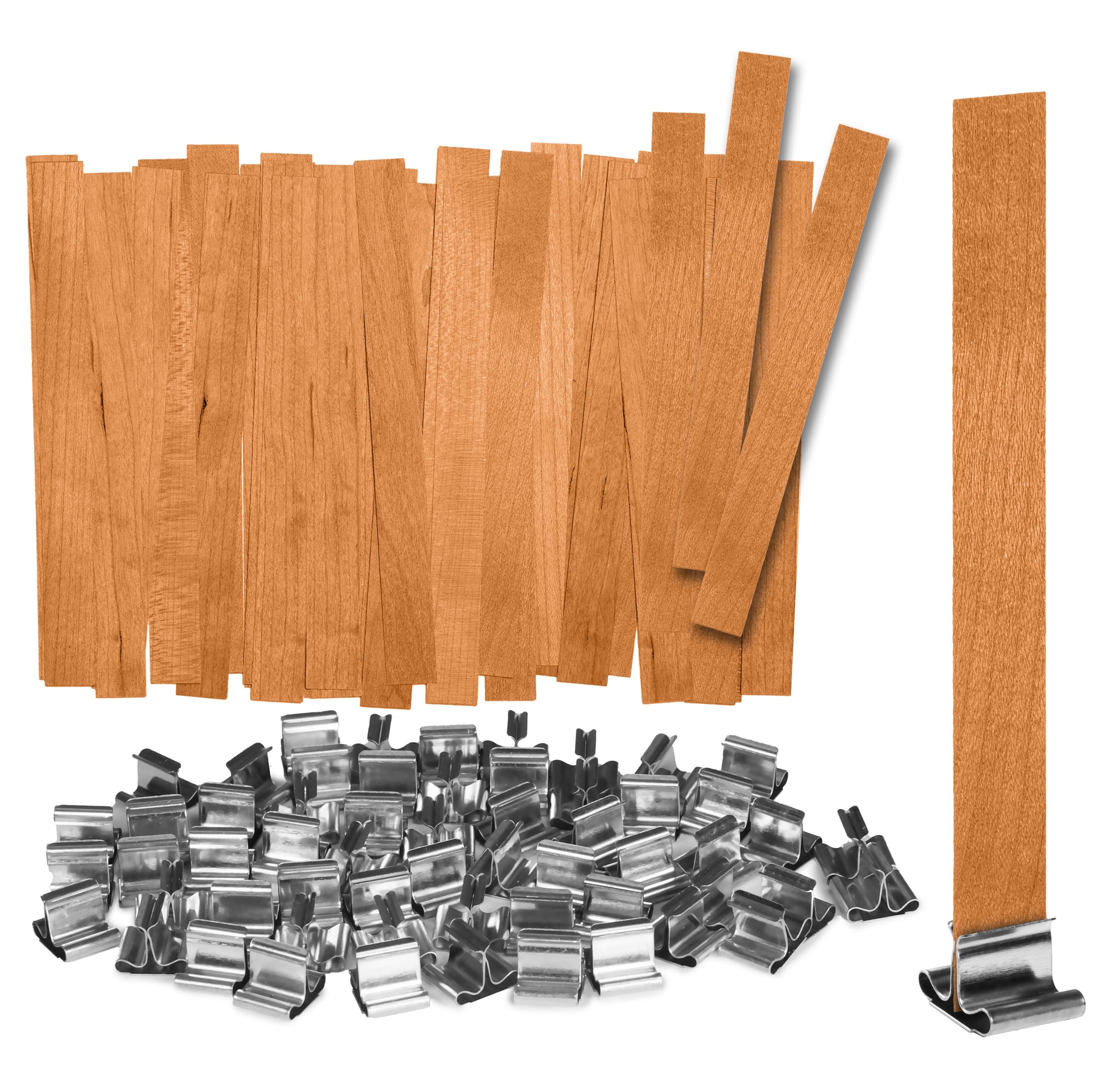 Mèches en bois VViViD haut de gamme avec socles métalliques pour bougies faites main